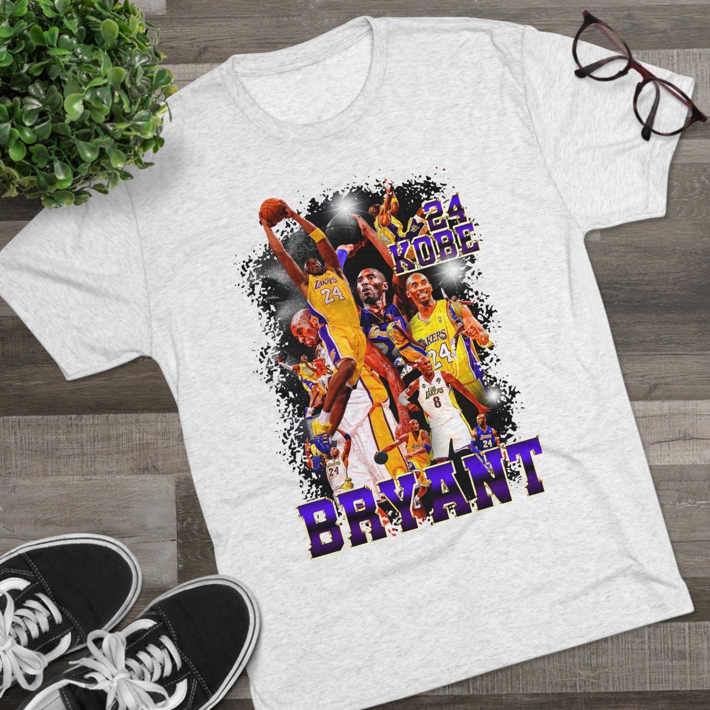 Kobe Bryant Retro Vibes Tri-Blend T-Shirt - Vintage-Inspired Ultra-Soft Basketball Legend Tee