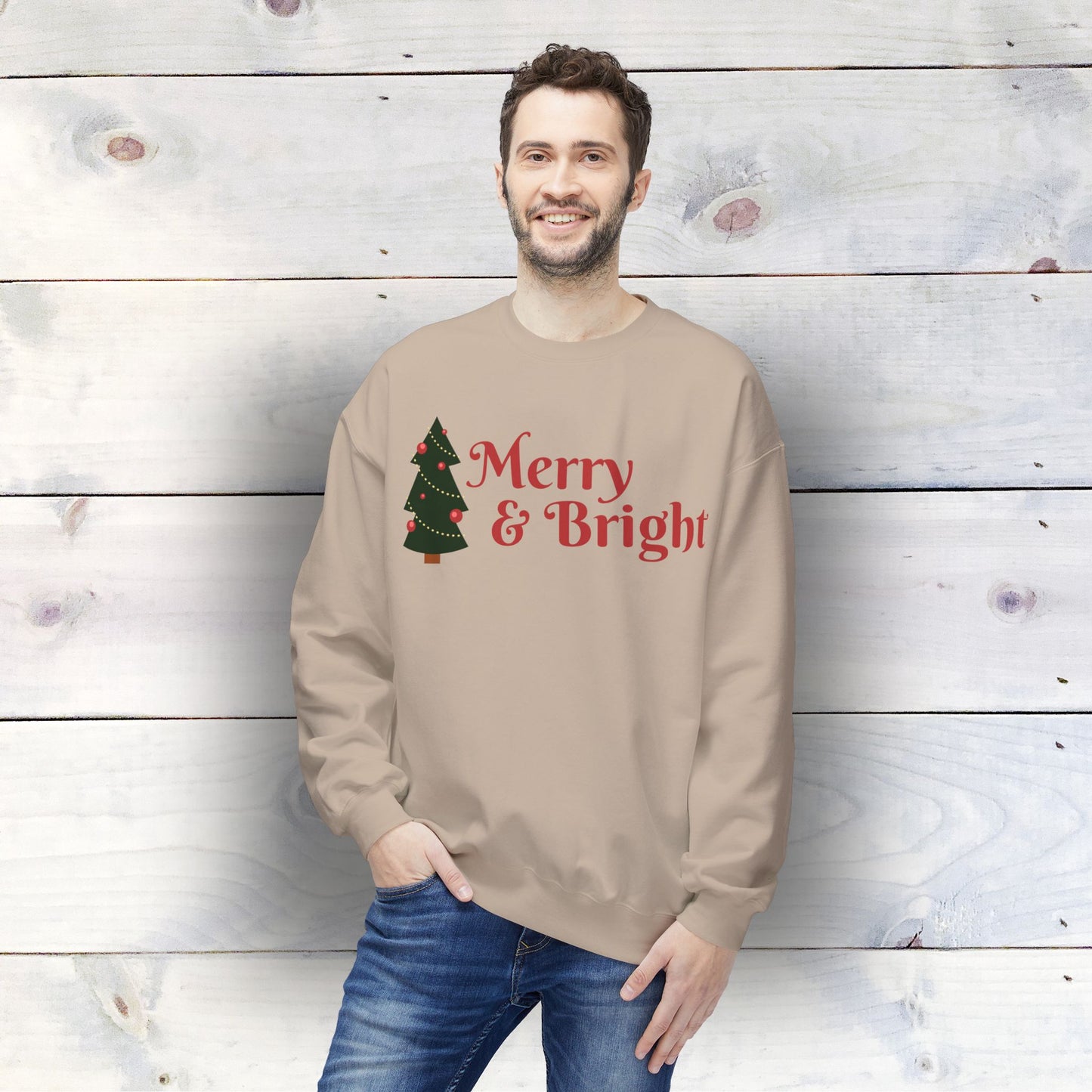 Merry & Bright - Unisex Midweight Softstyle Fleece Crewneck Sweatshirt