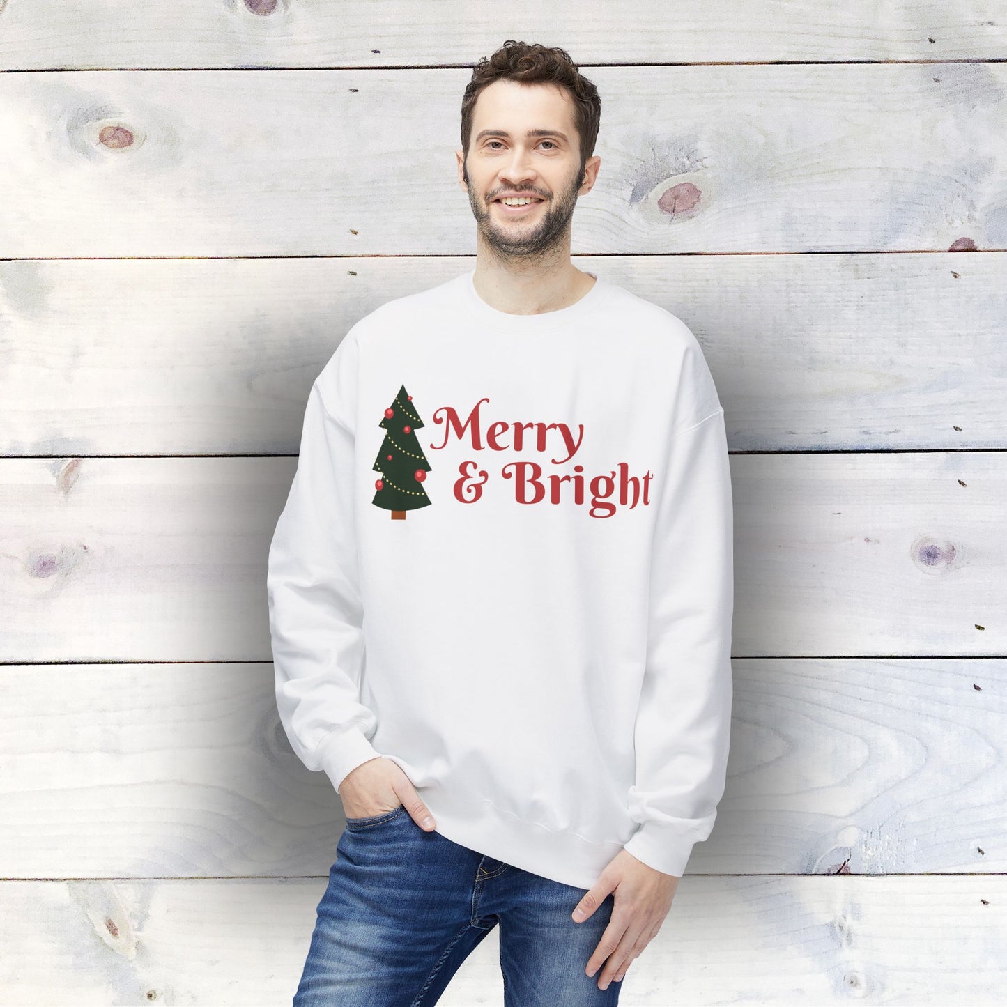 Merry & Bright - Unisex Midweight Softstyle Fleece Crewneck Sweatshirt
