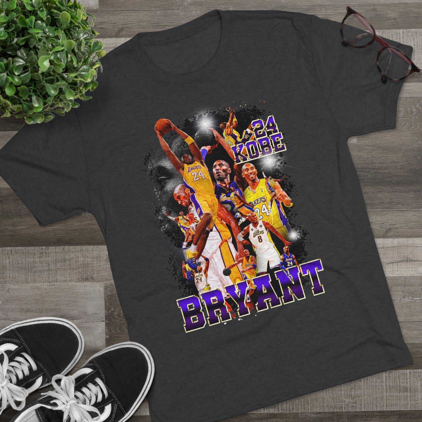 Kobe Bryant Retro Vibes Tri-Blend T-Shirt - Vintage-Inspired Ultra-Soft Basketball Legend Tee