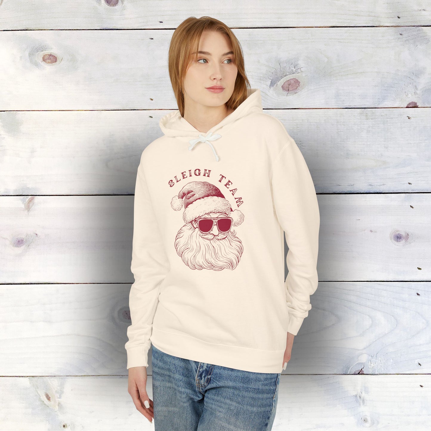 Sleigh Team - Christmas Ready Unisex Lightweight Hooded Sweatshirt
