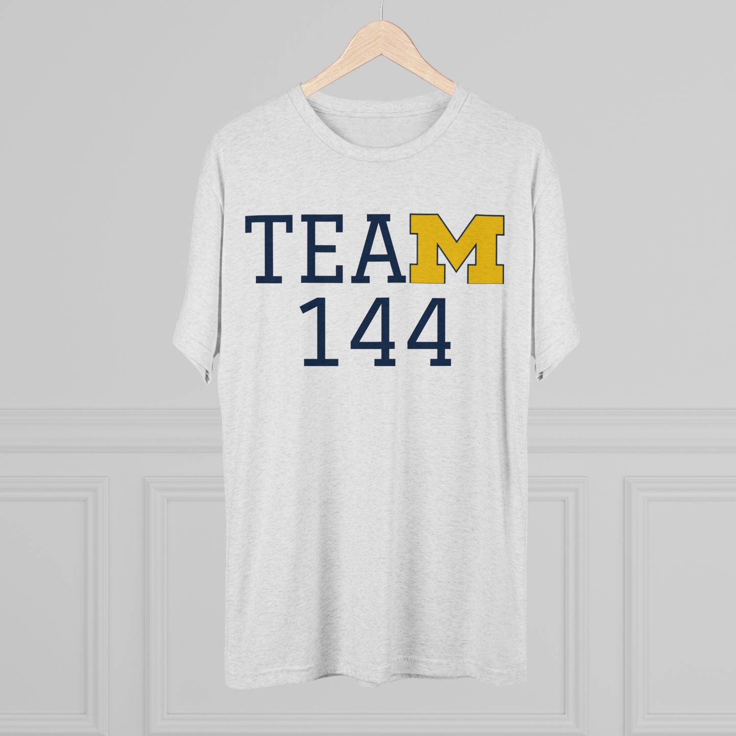 Michigan "Team 144" Tri-Blend Tee: Unbelievably Soft Comfort with a Stylish Edge - Perfect for Enthusiasts!