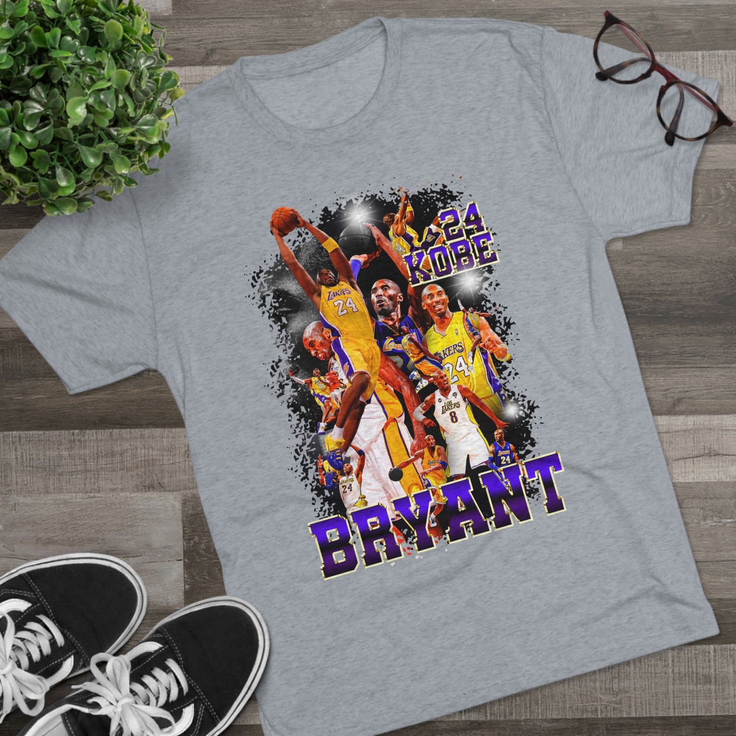 Kobe Bryant Retro Vibes Tri-Blend T-Shirt - Vintage-Inspired Ultra-Soft Basketball Legend Tee