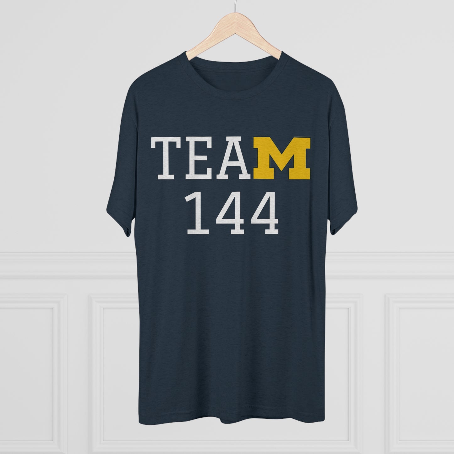 Michigan "Team 144" Tri-Blend Tee: Unbelievably Soft Comfort with a Stylish Edge - Perfect for Enthusiasts!