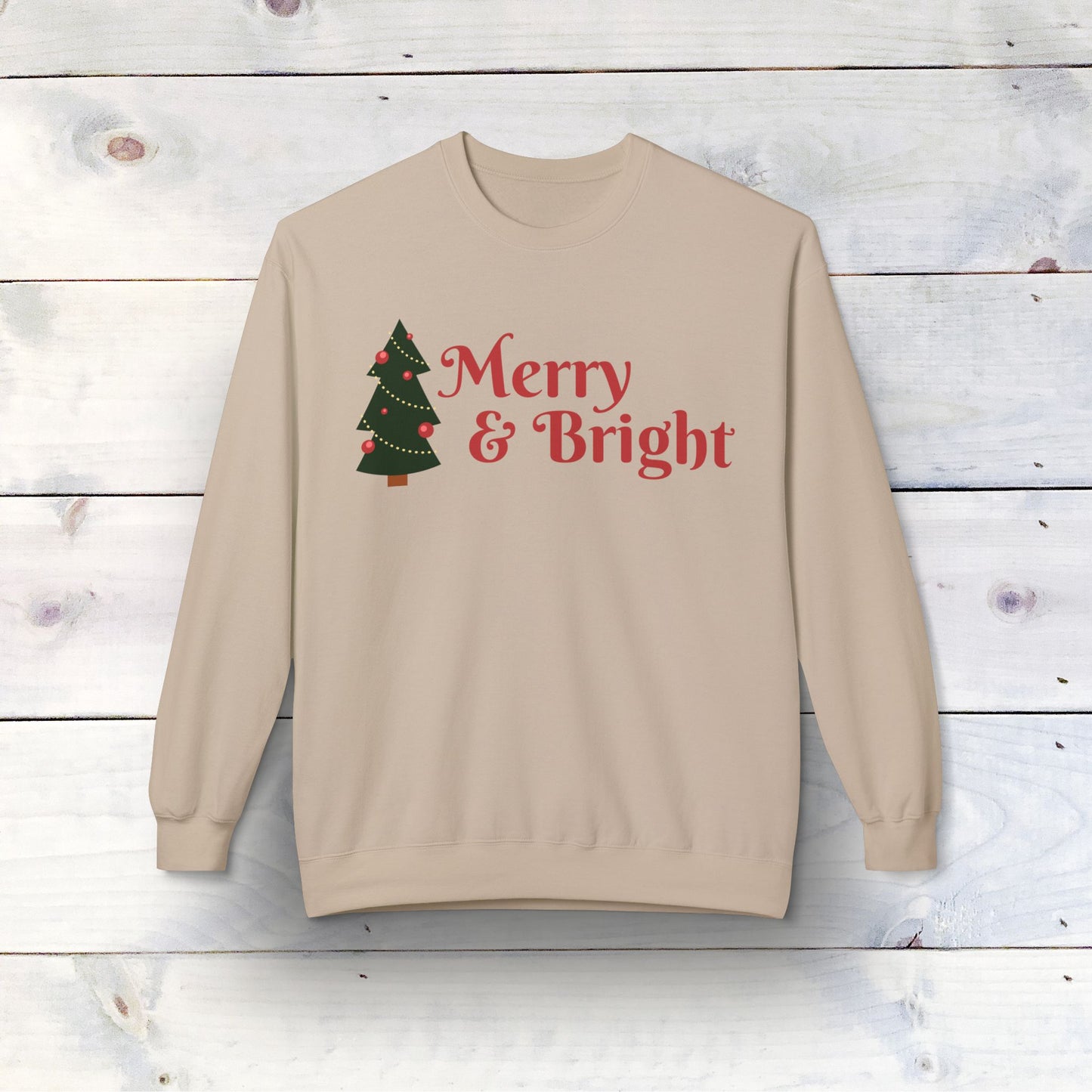 Merry & Bright - Unisex Midweight Softstyle Fleece Crewneck Sweatshirt