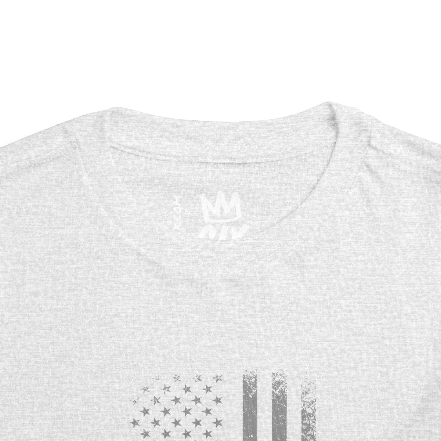 American Flag Toddler Heather Tee - Soft Airlume Cotton, Comfortable & Stylish
