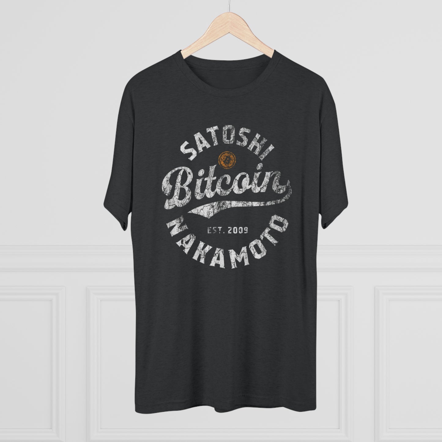 Satoshi Nakamoto Bitcoin Tribute Tee - Ultra-Soft Tri-Blend Cryptocurrency Shirt