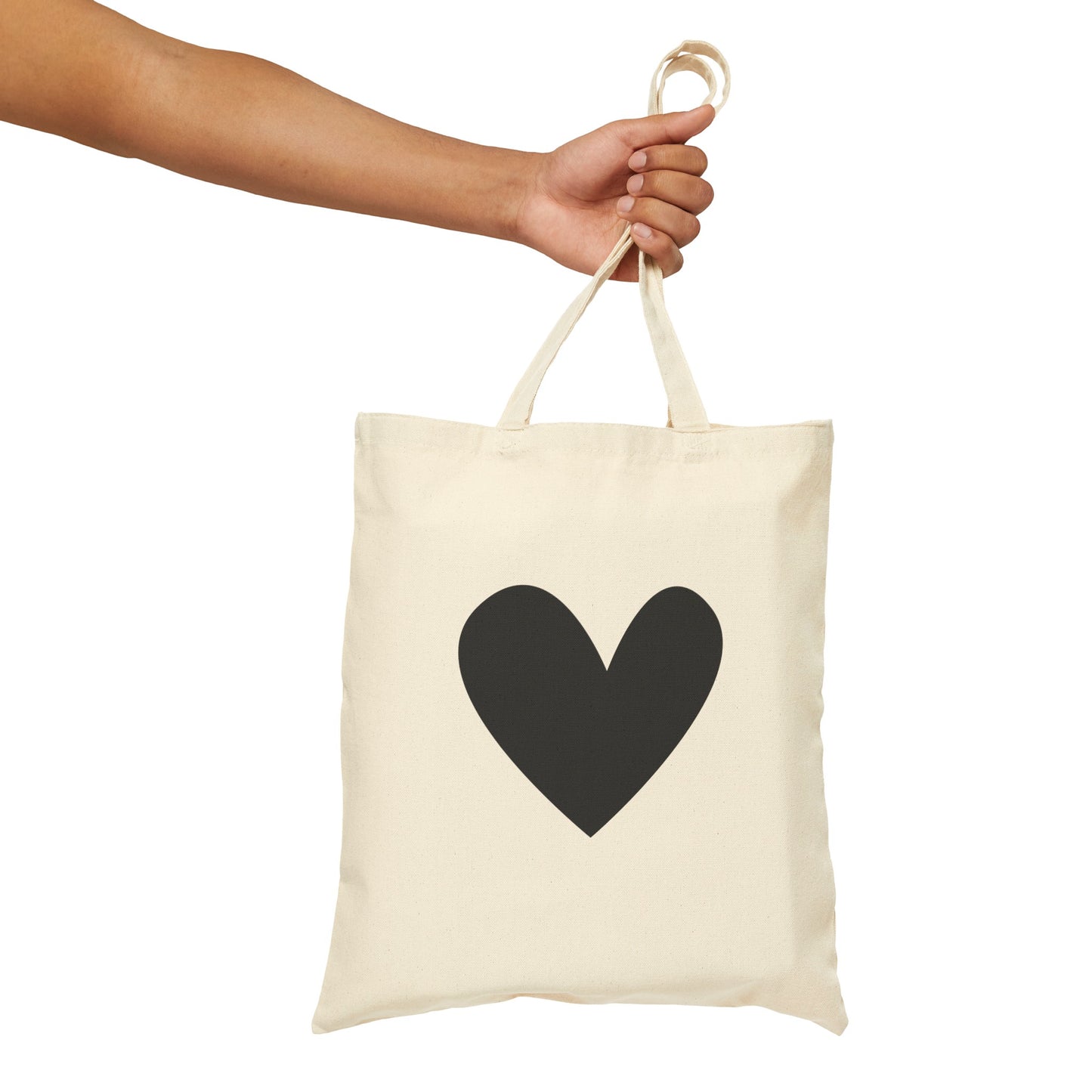 Bold Heart Tote Bag - Durable 100% Cotton Canvas, Perfect for Everyday Use
