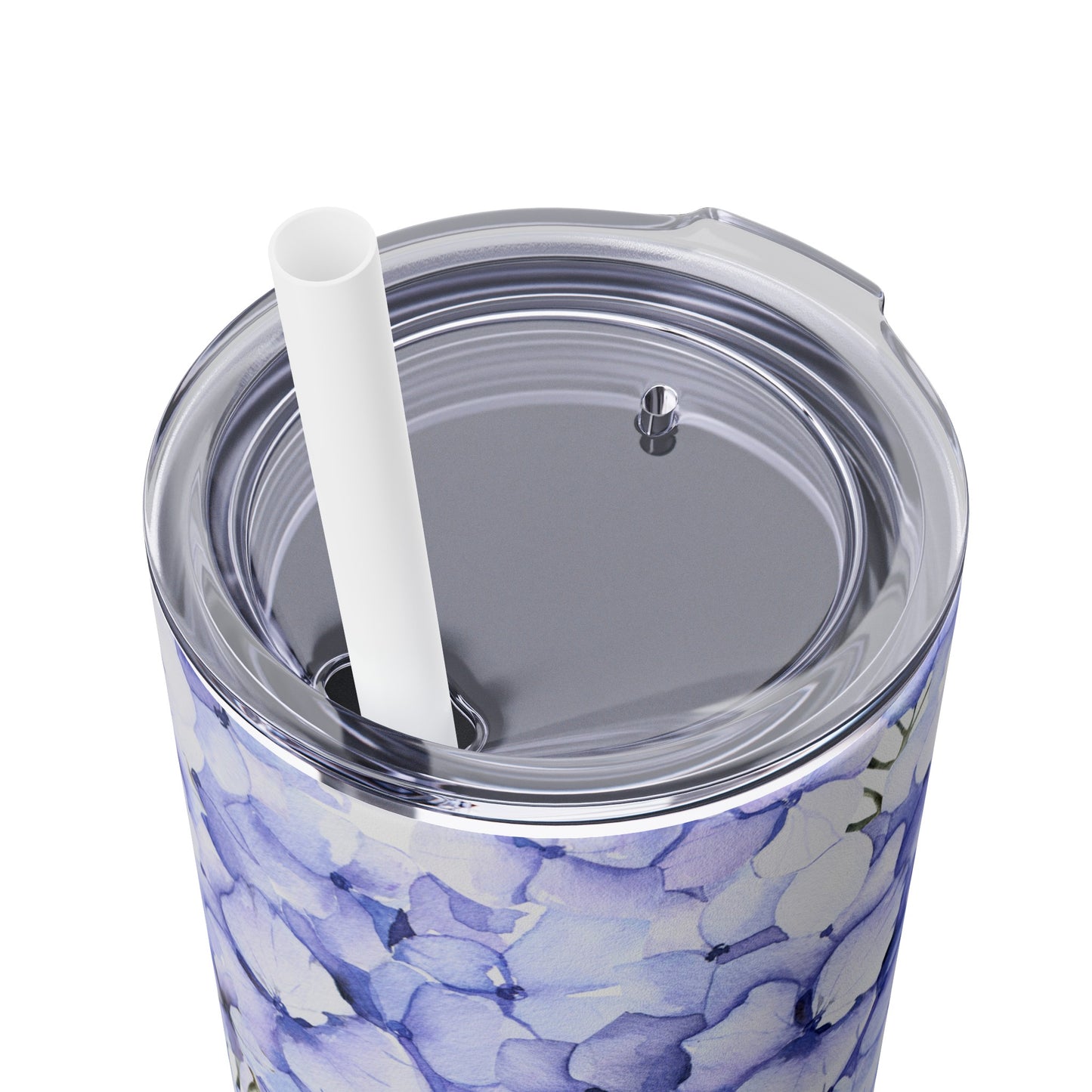 Summer Hydrangea Skinny Tumbler with Straw, 20oz