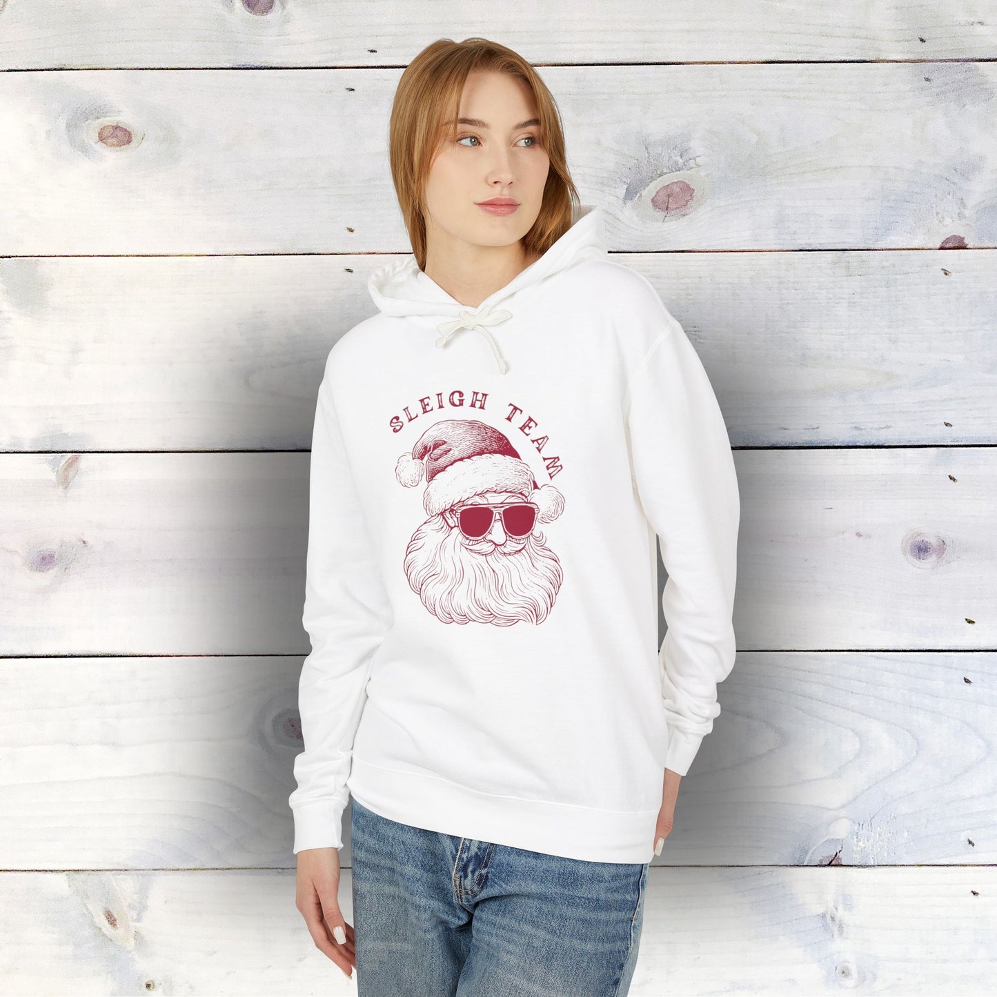 Sleigh Team - Christmas Ready Unisex Lightweight Hooded Sweatshirt
