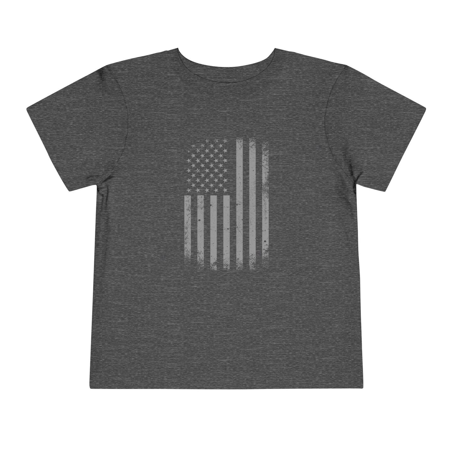 American Flag Toddler Heather Tee - Soft Airlume Cotton, Comfortable & Stylish