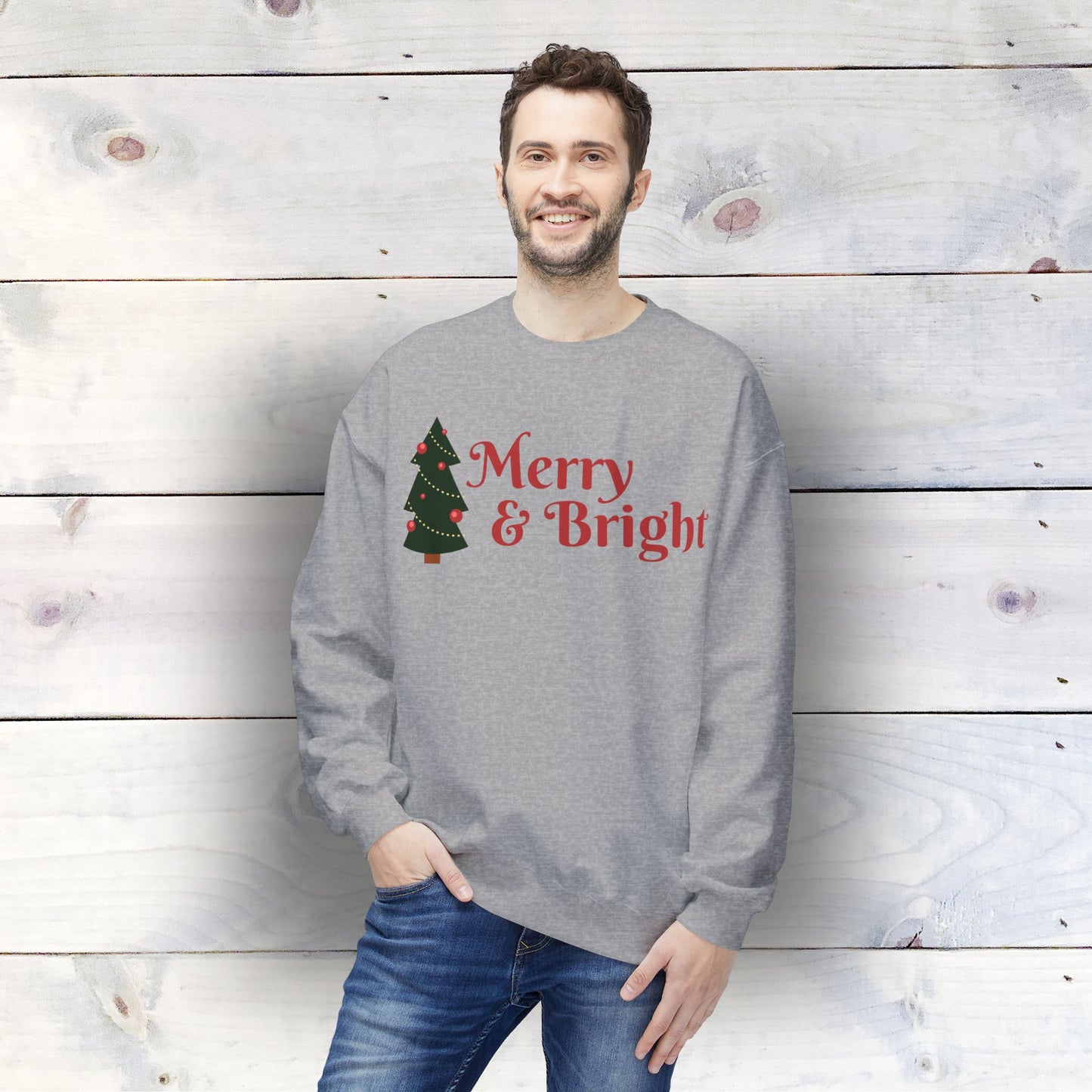 Merry & Bright - Unisex Midweight Softstyle Fleece Crewneck Sweatshirt