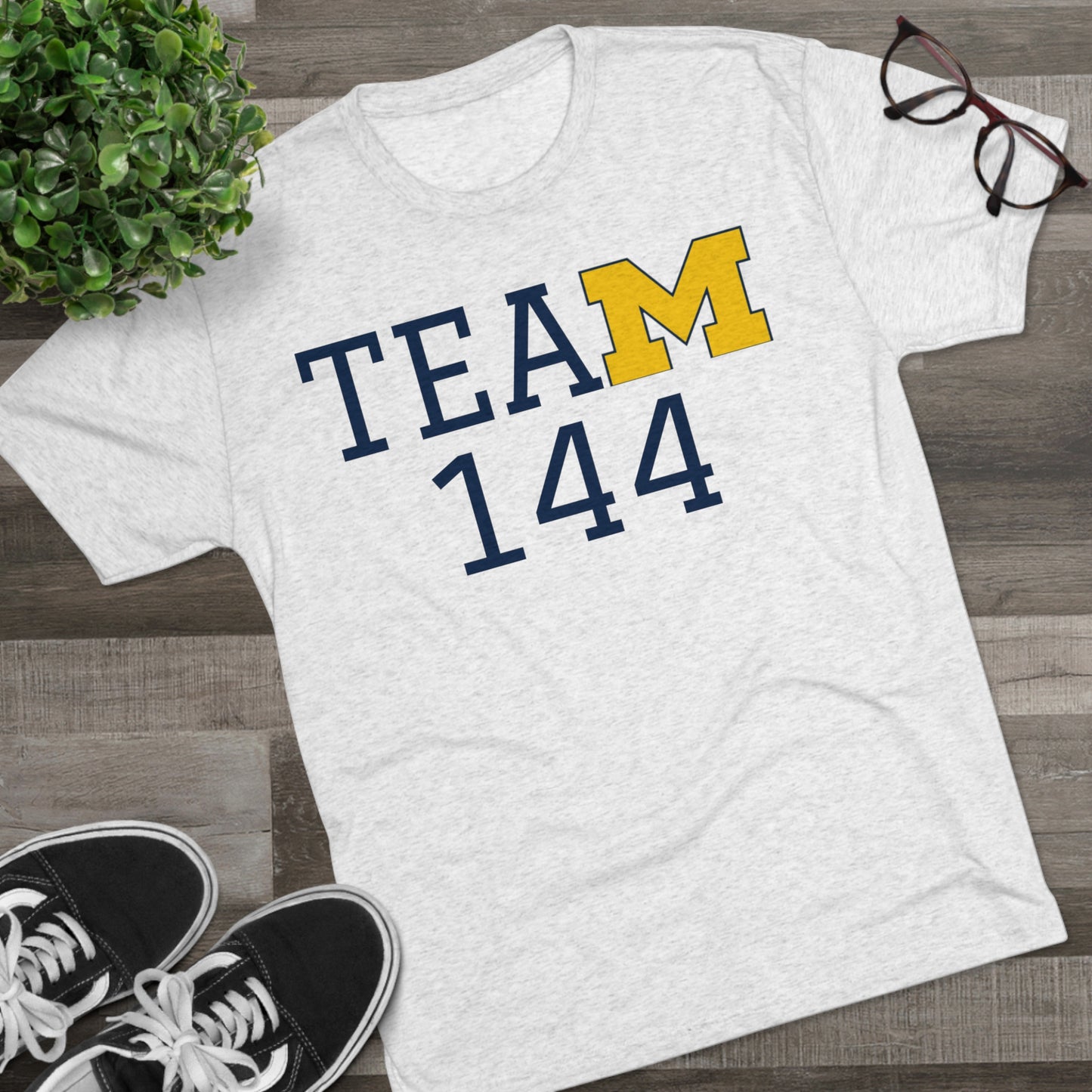 Michigan "Team 144" Tri-Blend Tee: Unbelievably Soft Comfort with a Stylish Edge - Perfect for Enthusiasts!