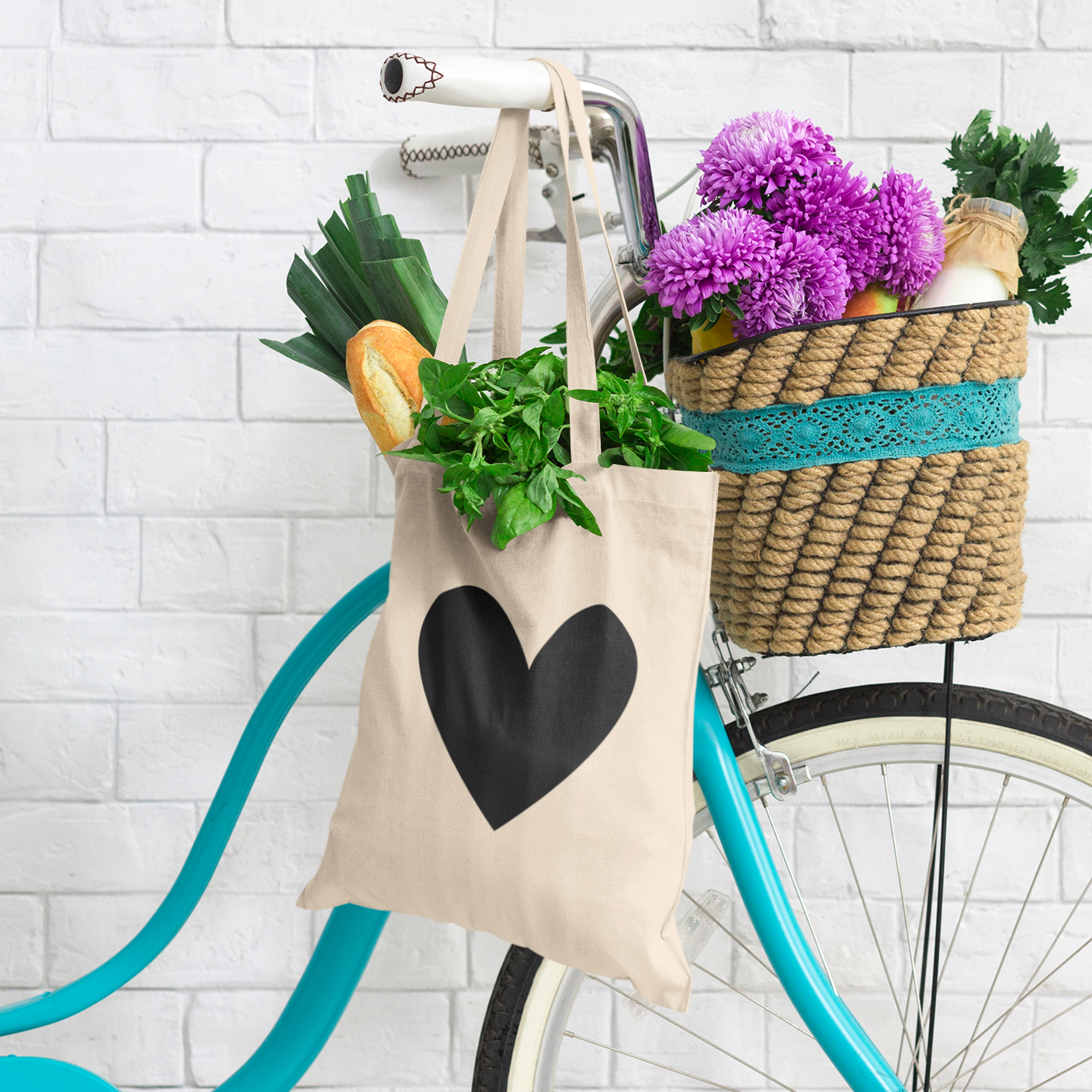 Bold Heart Tote Bag - Durable 100% Cotton Canvas, Perfect for Everyday Use