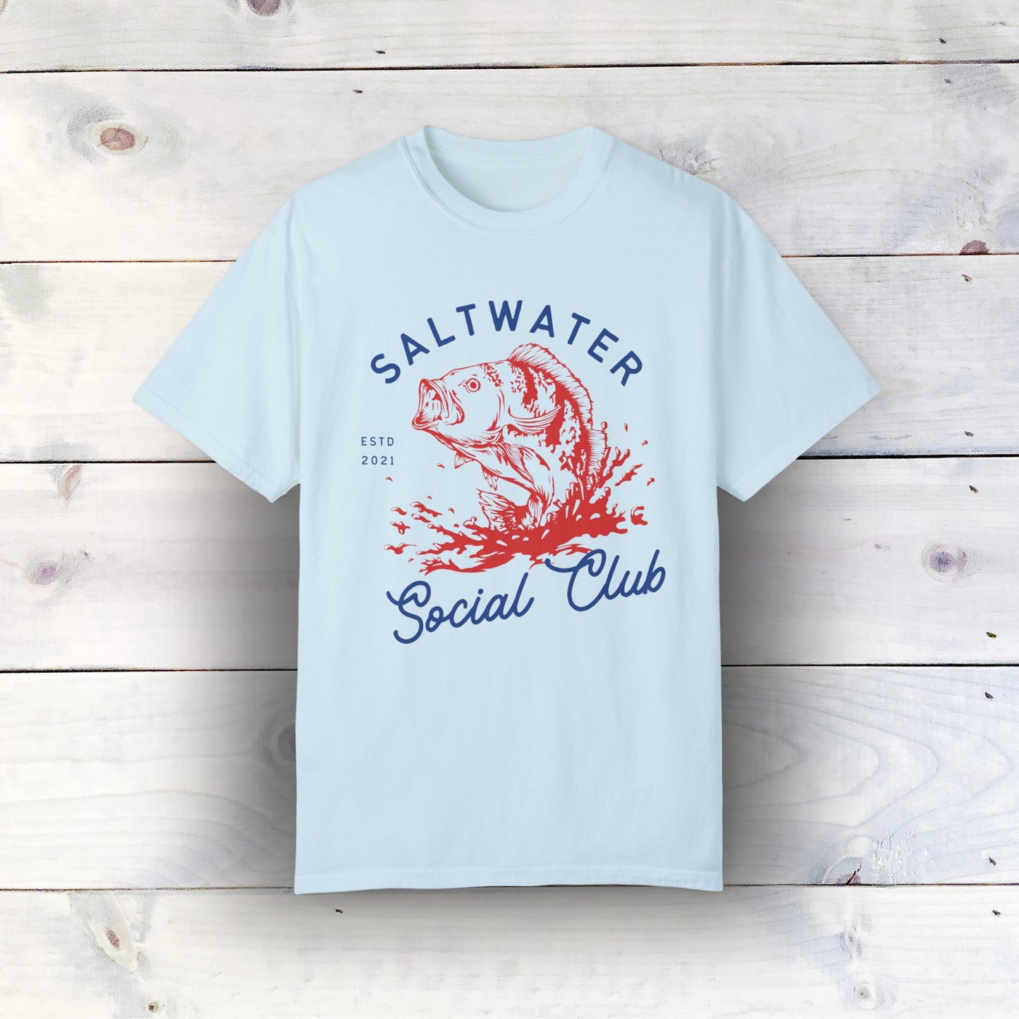 Saltwater Social Club T-Shirt - Comfort Colors 1717, Ultra-Soft Ring-Spun Cotton, Relaxed Fit