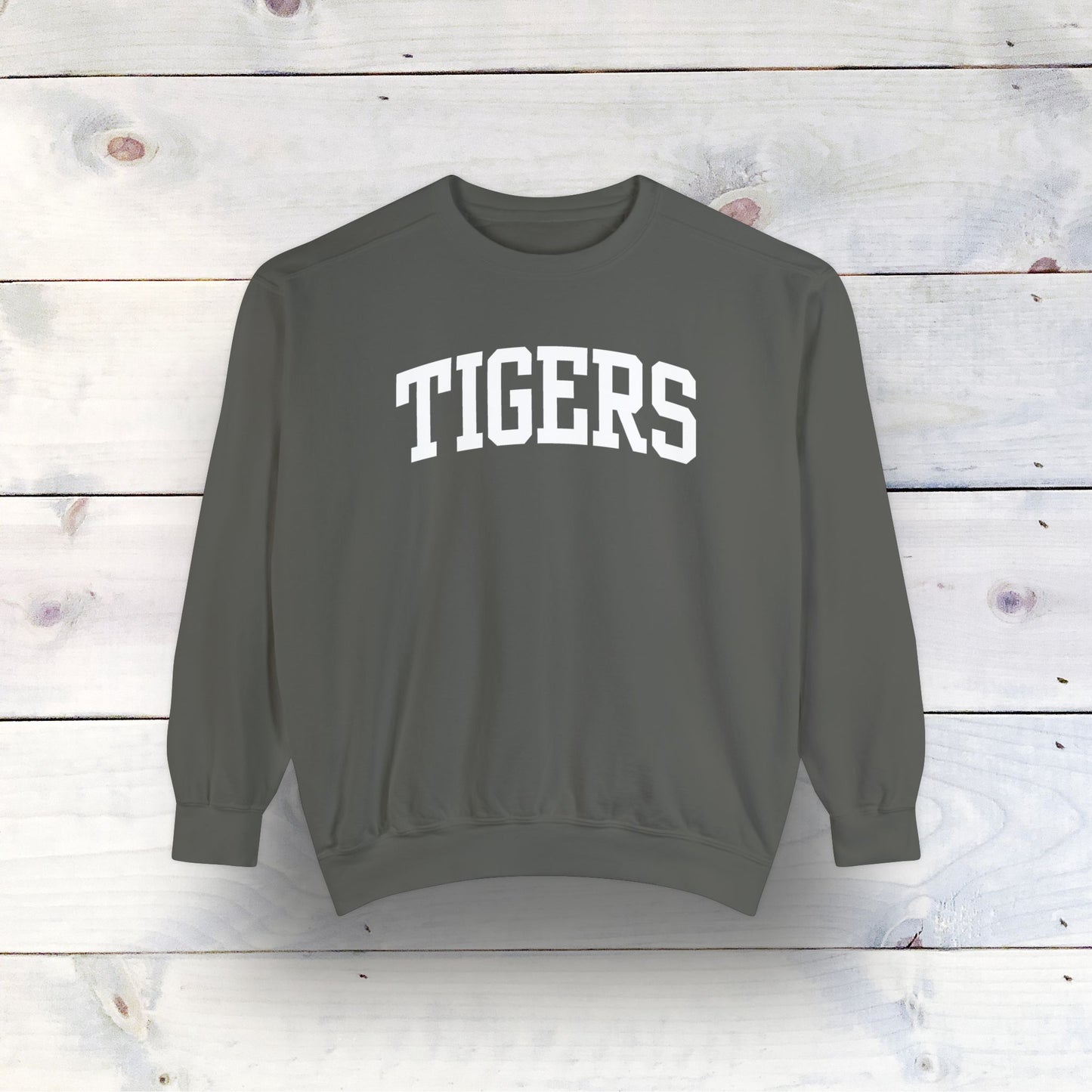 Eco-Friendly TIGERS Garment-Dyed Sweatshirt - Sustainable Ring-Spun Cotton & Polyester Blend