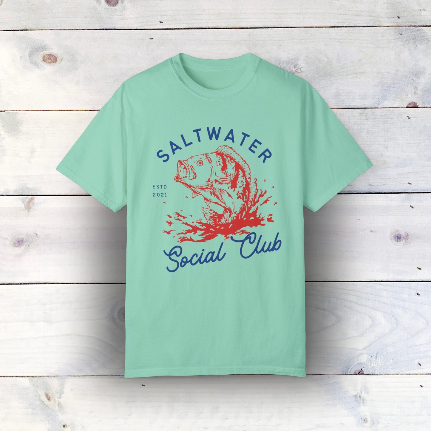 Saltwater Social Club T-Shirt - Comfort Colors 1717, Ultra-Soft Ring-Spun Cotton, Relaxed Fit