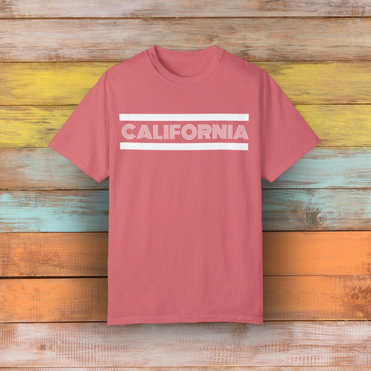 California Vibes Graphic T-Shirt - Comfort Colors 1717, 100% Ring-Spun Cotton, Relaxed Fit