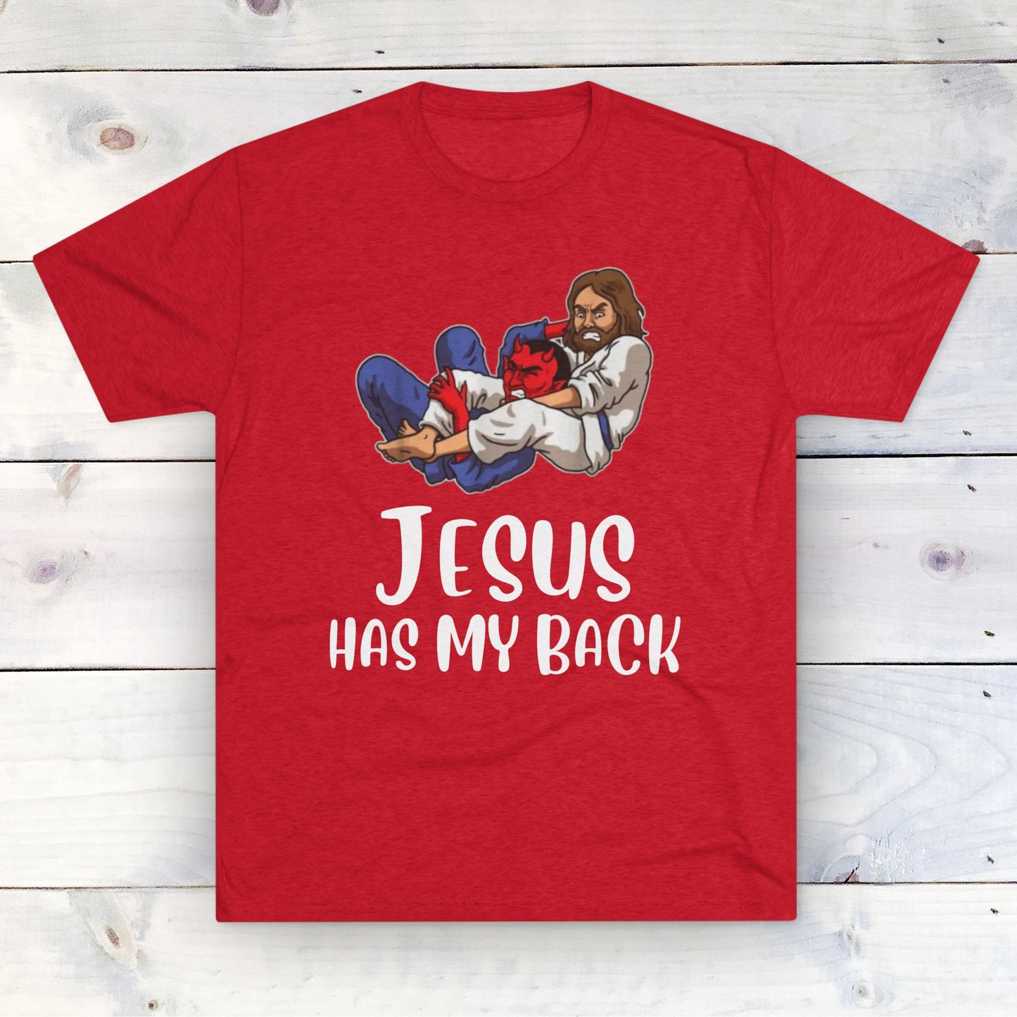 Jesus Has My Back - Unisex Tri-Blend Crew Tee