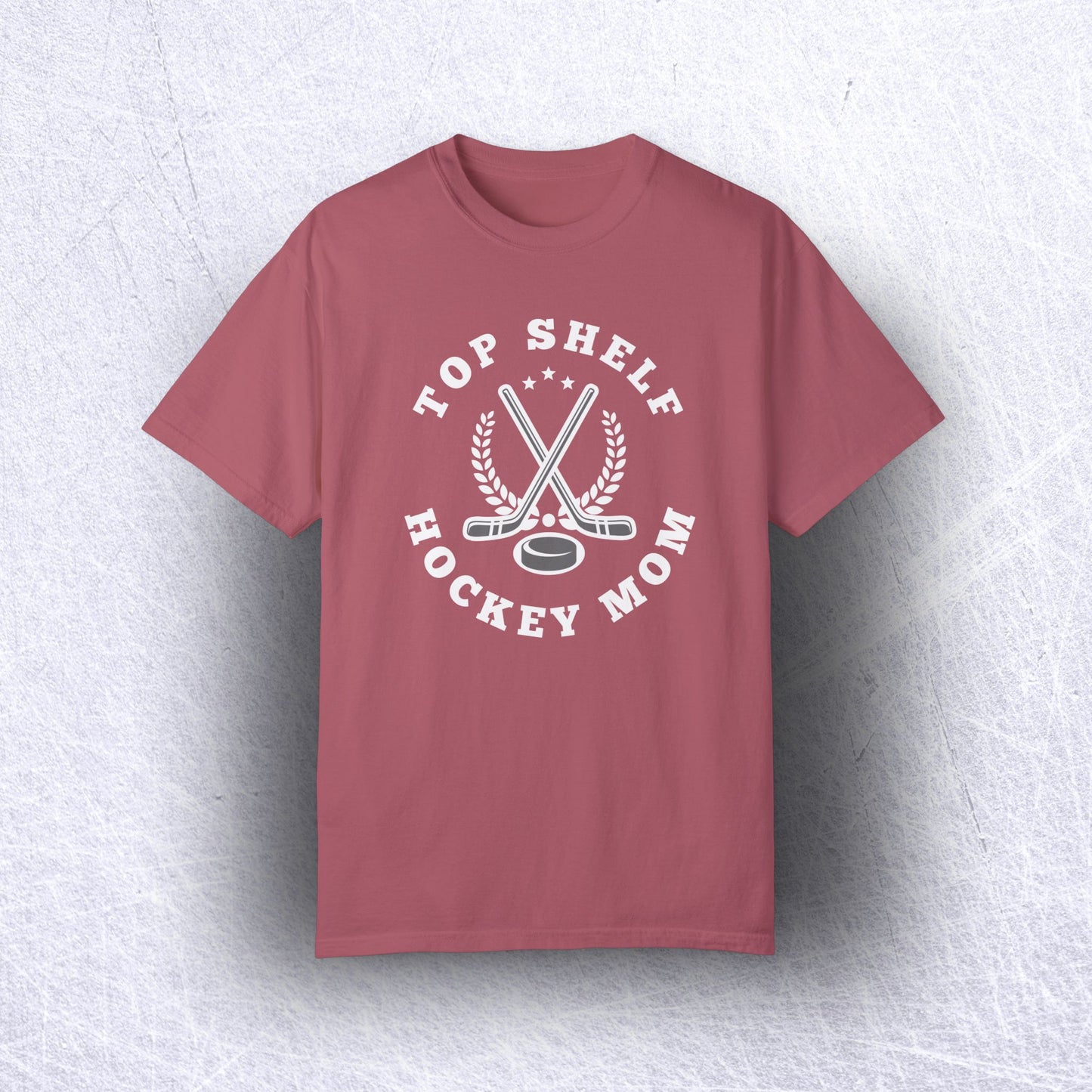 Eco-Friendly Top Shelf Hockey Mom T-Shirt | 100% US Ring-Spun Cotton