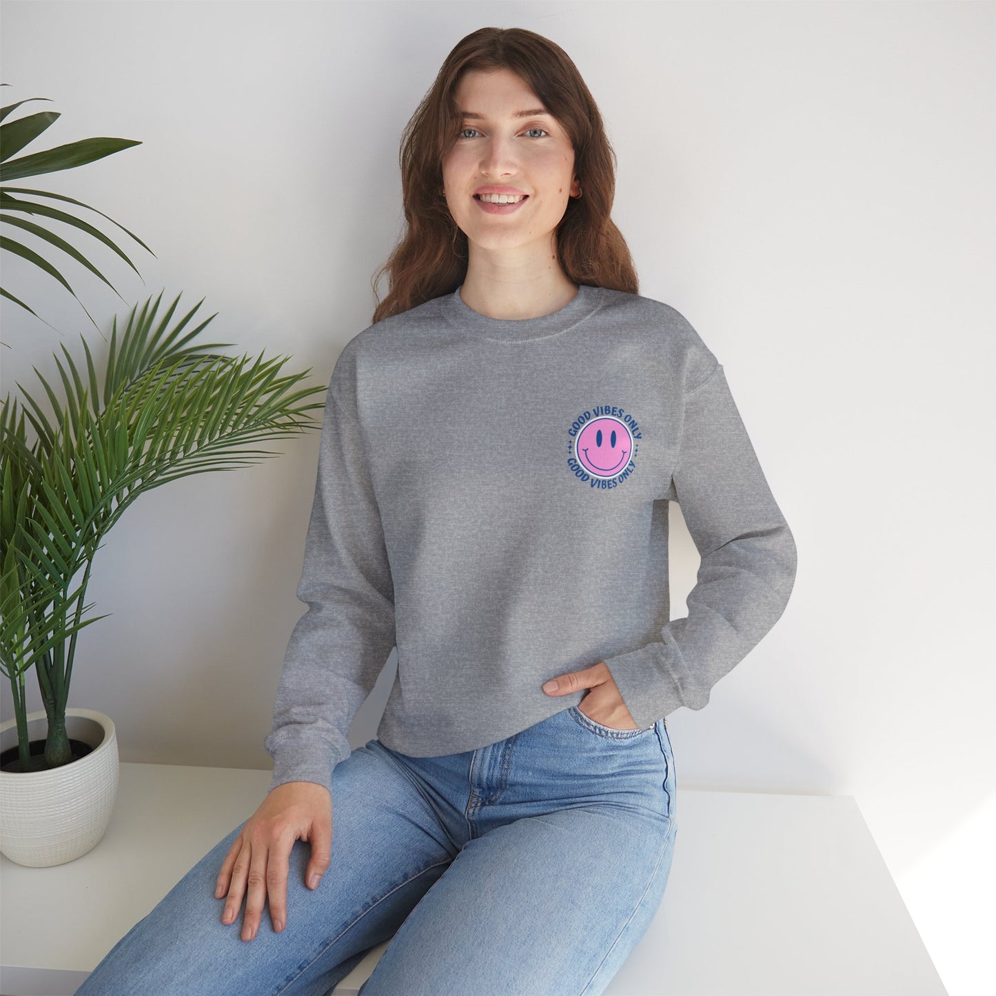 Good Vibes Only - Unisex Heavy Blend Crewneck Sweatshirt - Ethical & Durable Comfort - Perfect for Any Season