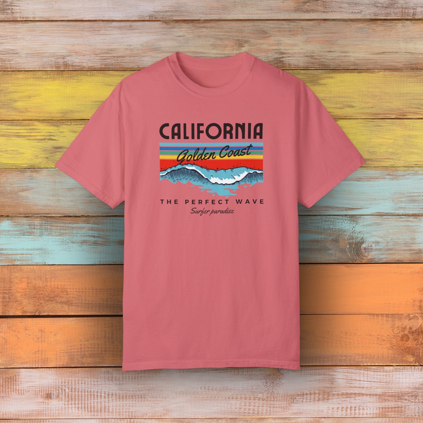 California Vibes Graphic T-Shirt - Comfort Colors 1717, 100% Ring-Spun Cotton, Relaxed Fit