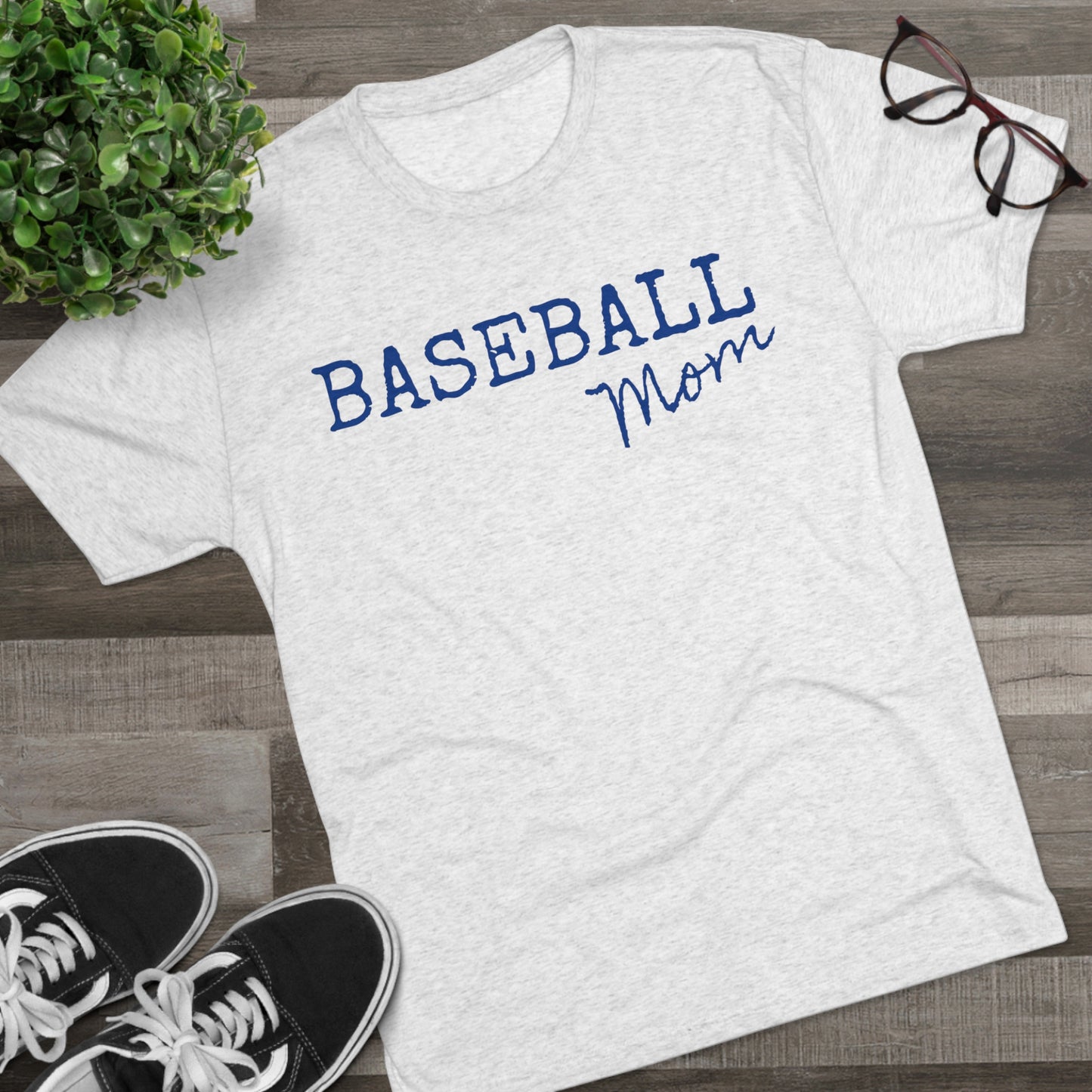 Baseball Mom - Ultimate Soft Tri-Blend Baseball T-Shirt - Light & Comfortable - Perfect Fit for Fans