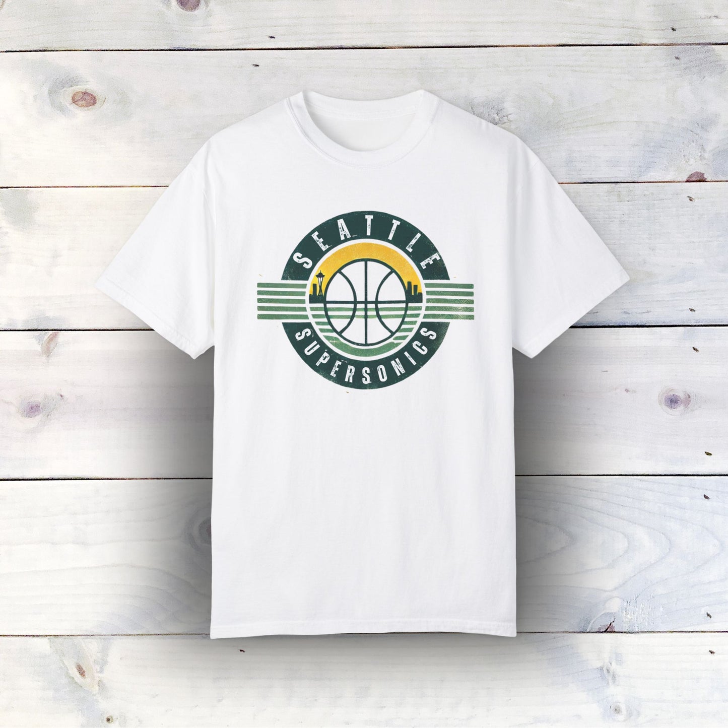 Vintage Seattle SuperSonics Logo Unisex Garment-Dyed T-shirt