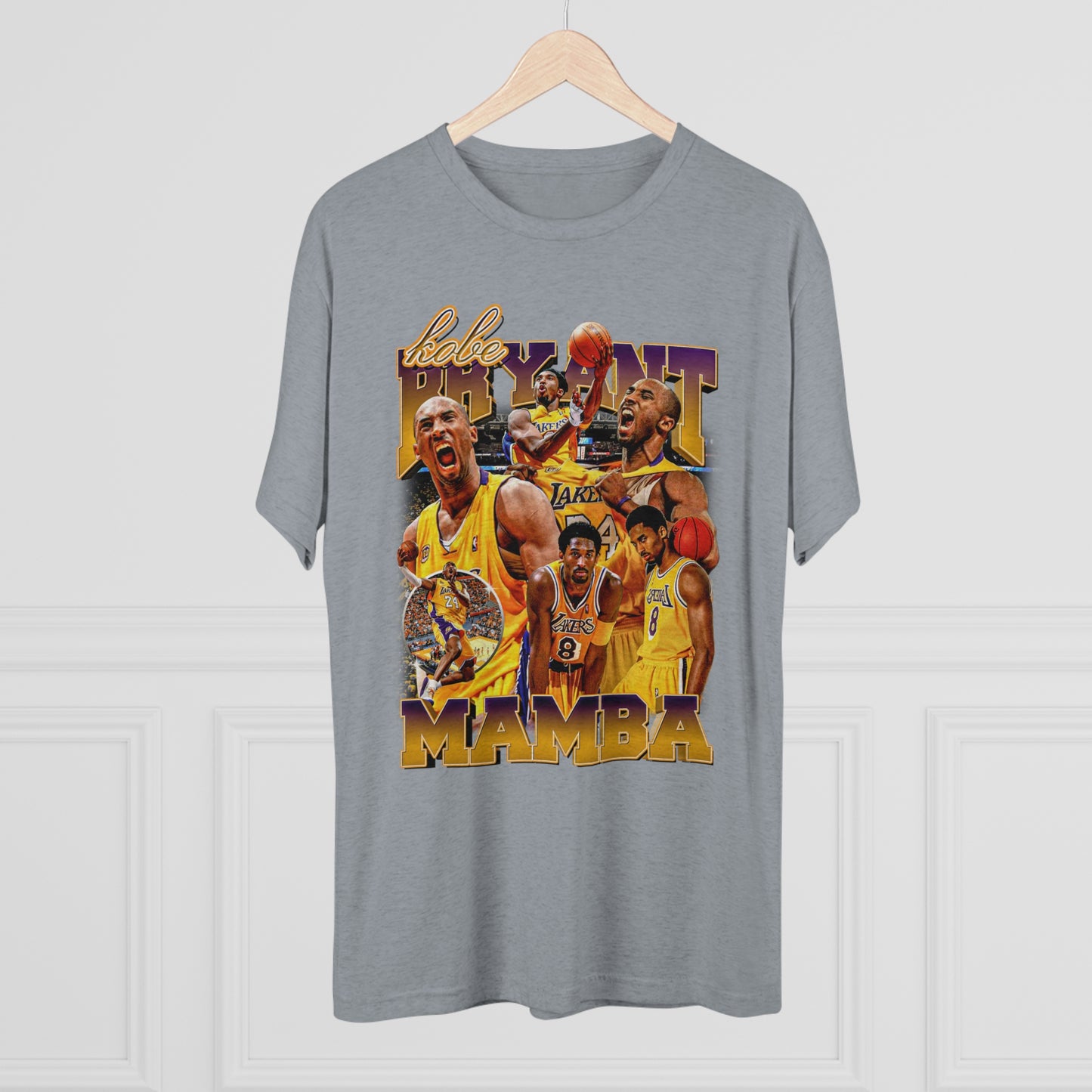 Kobe Bryant Retro Vibes Tri-Blend T-Shirt - Vintage-Inspired Ultra-Soft Basketball Legend Tee