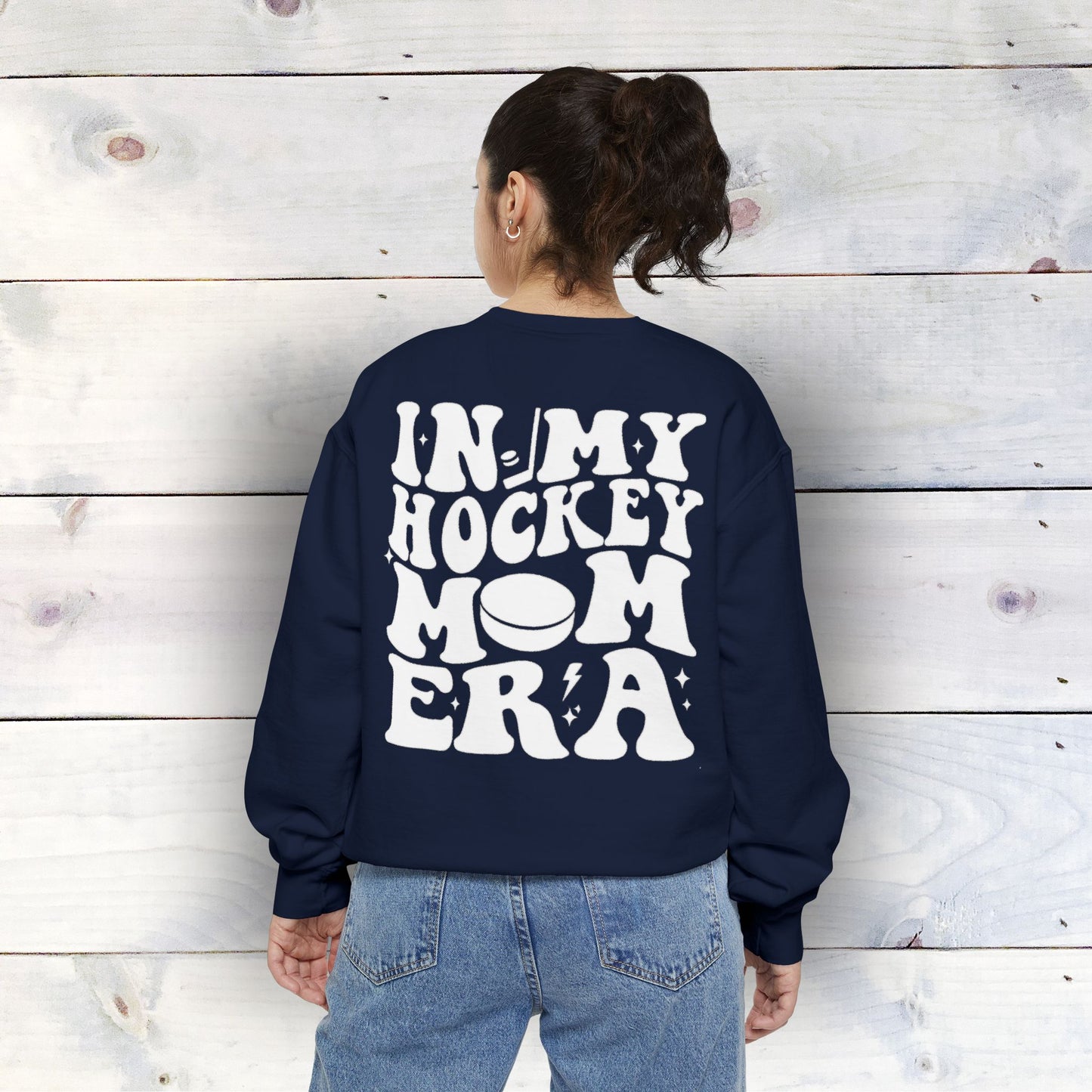 Eco-Friendly Hockey Mom Era Garment-Dyed Sweatshirt - Sustainable Ring-Spun Cotton & Polyester Blend