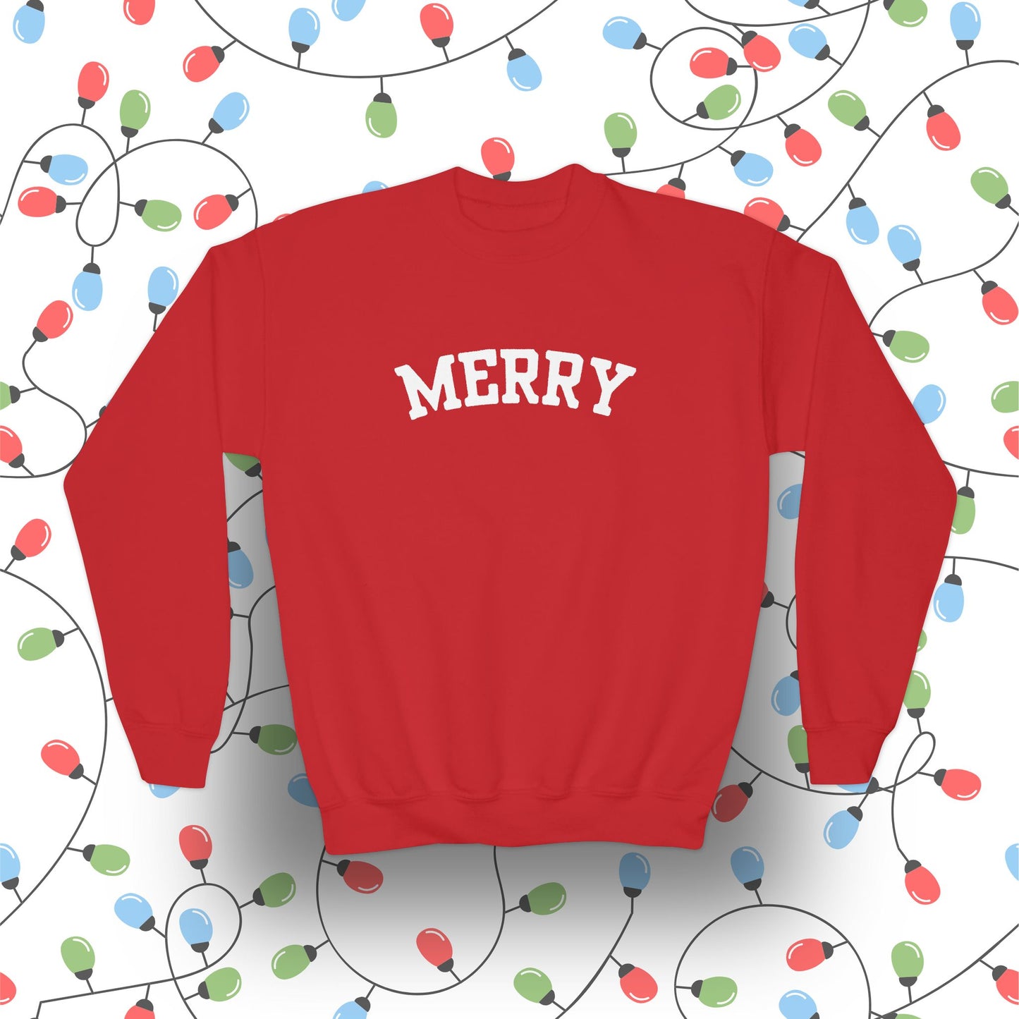 Holiday MERRY - YOUTH Unisex Heavy Blend™ Crewneck Sweatshirt