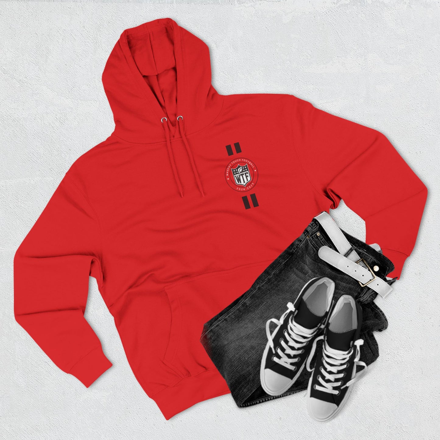 Waveny Touch Football Personalized Three-Panel Fleece Hoodie