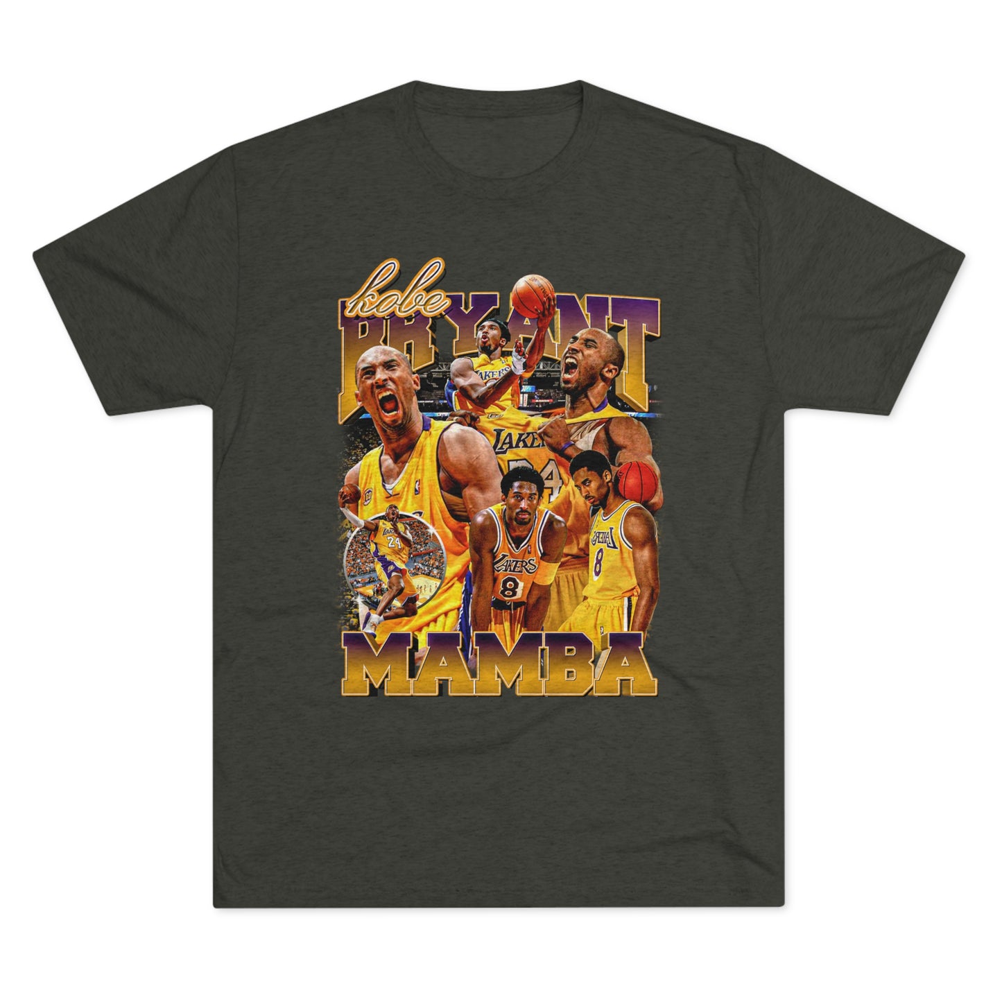 Kobe Bryant Retro Vibes Tri-Blend T-Shirt - Vintage-Inspired Ultra-Soft Basketball Legend Tee