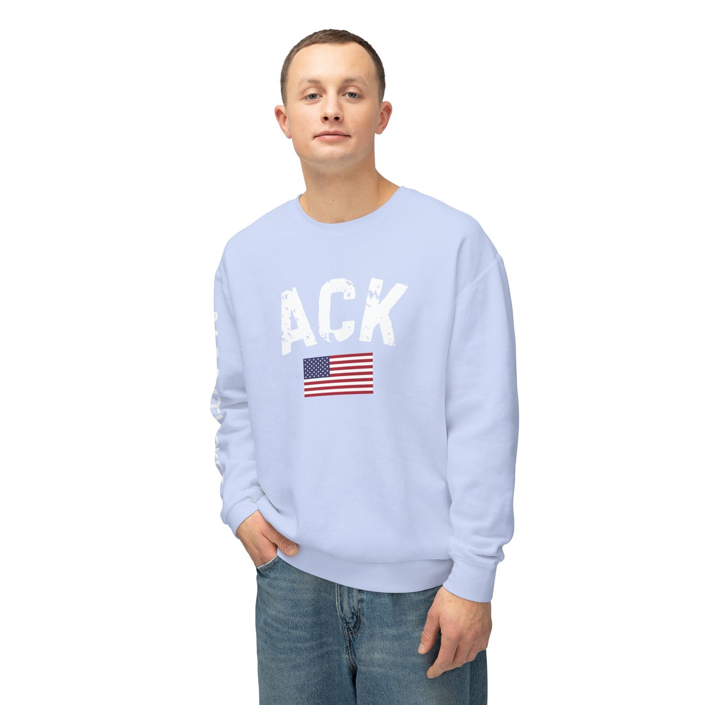 Nantucket Inspired Crewneck Sweatshirt - Soft Ring-Spun Cotton with ACK & Nantucket Design