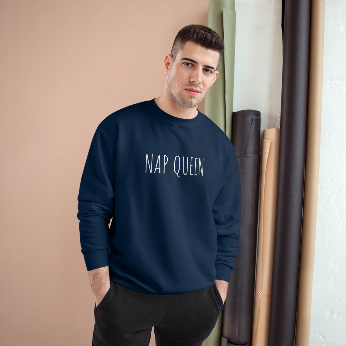 NAP QUEEN - Champion Eco Crewneck Sweatshirt: Stylish Comfort with Recycled Polyester Blend