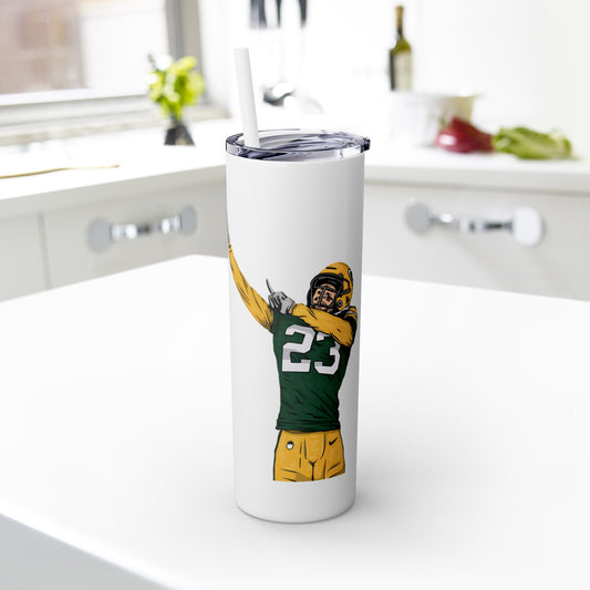 Jaire Alexander 'Strap City' 20oz Personalized Skinny Tumbler - Matte/Glossy Finish, Hot 12h, Cold 24h