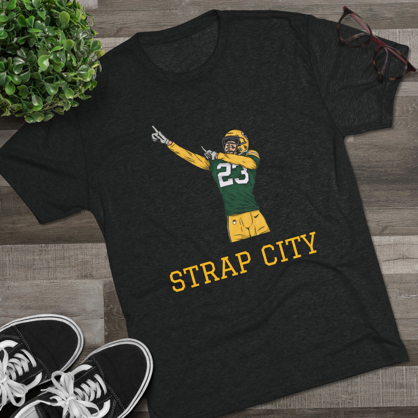 Green Bay Packers - Jaire Alexander - Strap City Saying Tee - Premium Quality, Unbeatable Comfort, and Casual Elegance for True Fans!