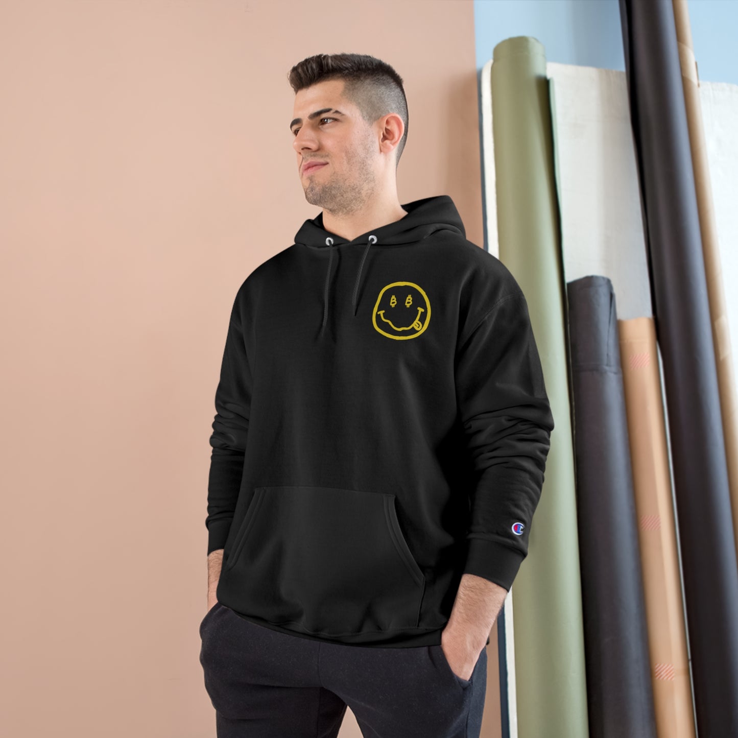 Satoshi-Inspired Champion Double Dry® Eco Hoodie - Medium-Weight Fleece with Recycled Materials