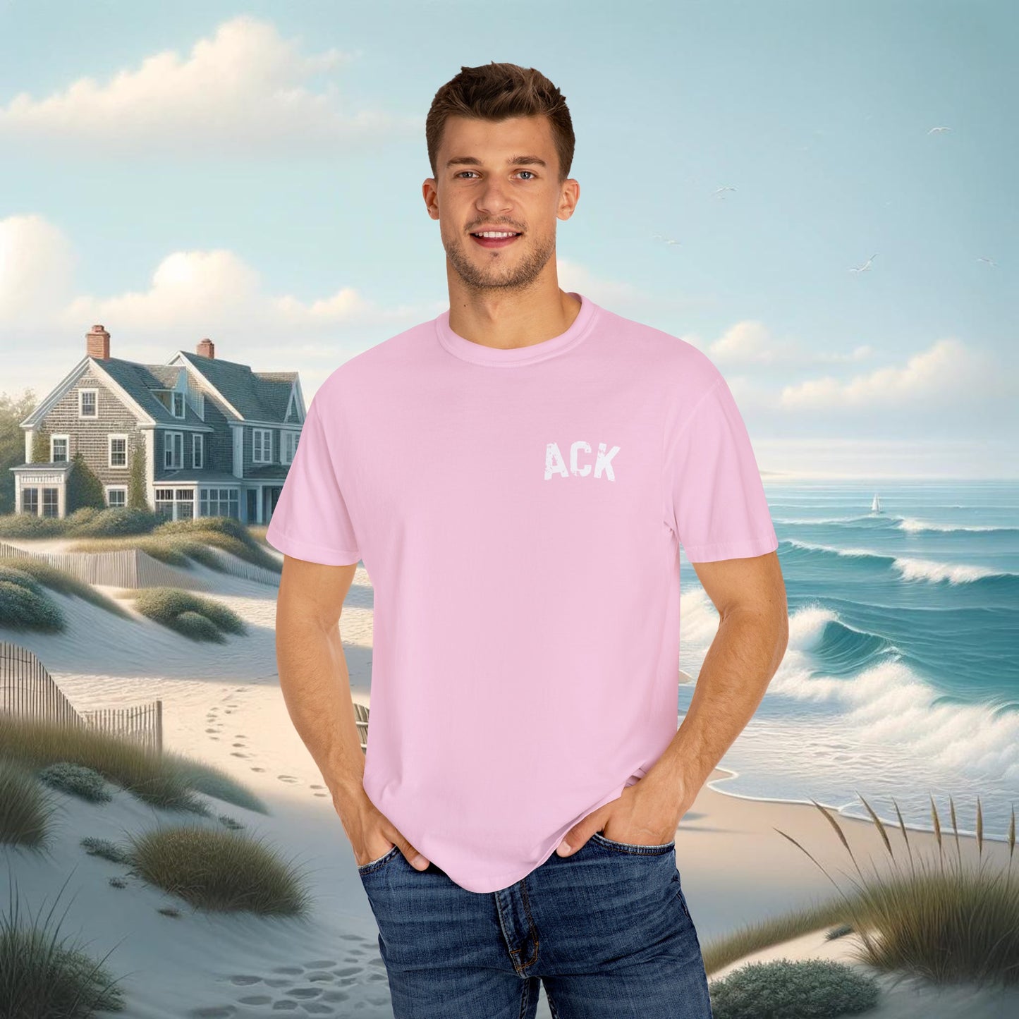 Nantucket Summer Vibes T-Shirt - Comfort Colors 1717, 100% Ring-Spun Cotton, Relaxed Fit