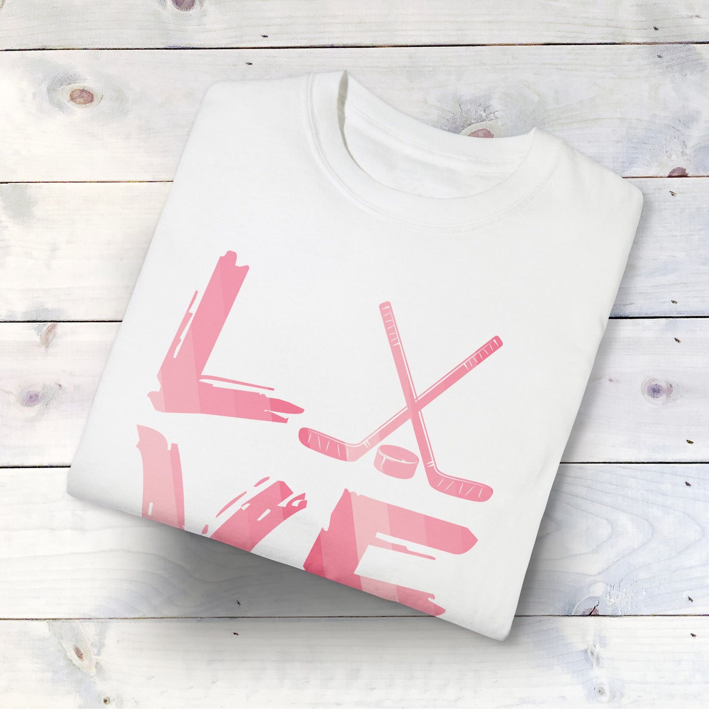 Eco-Friendly Hockey LOVE Unisex T-Shirt | 100% US Ring-Spun Cotton