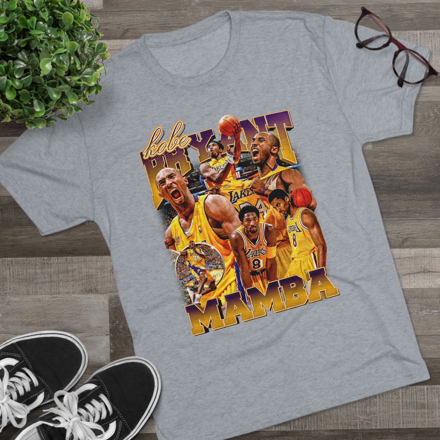 Kobe Bryant Retro Vibes Tri-Blend T-Shirt - Vintage-Inspired Ultra-Soft Basketball Legend Tee