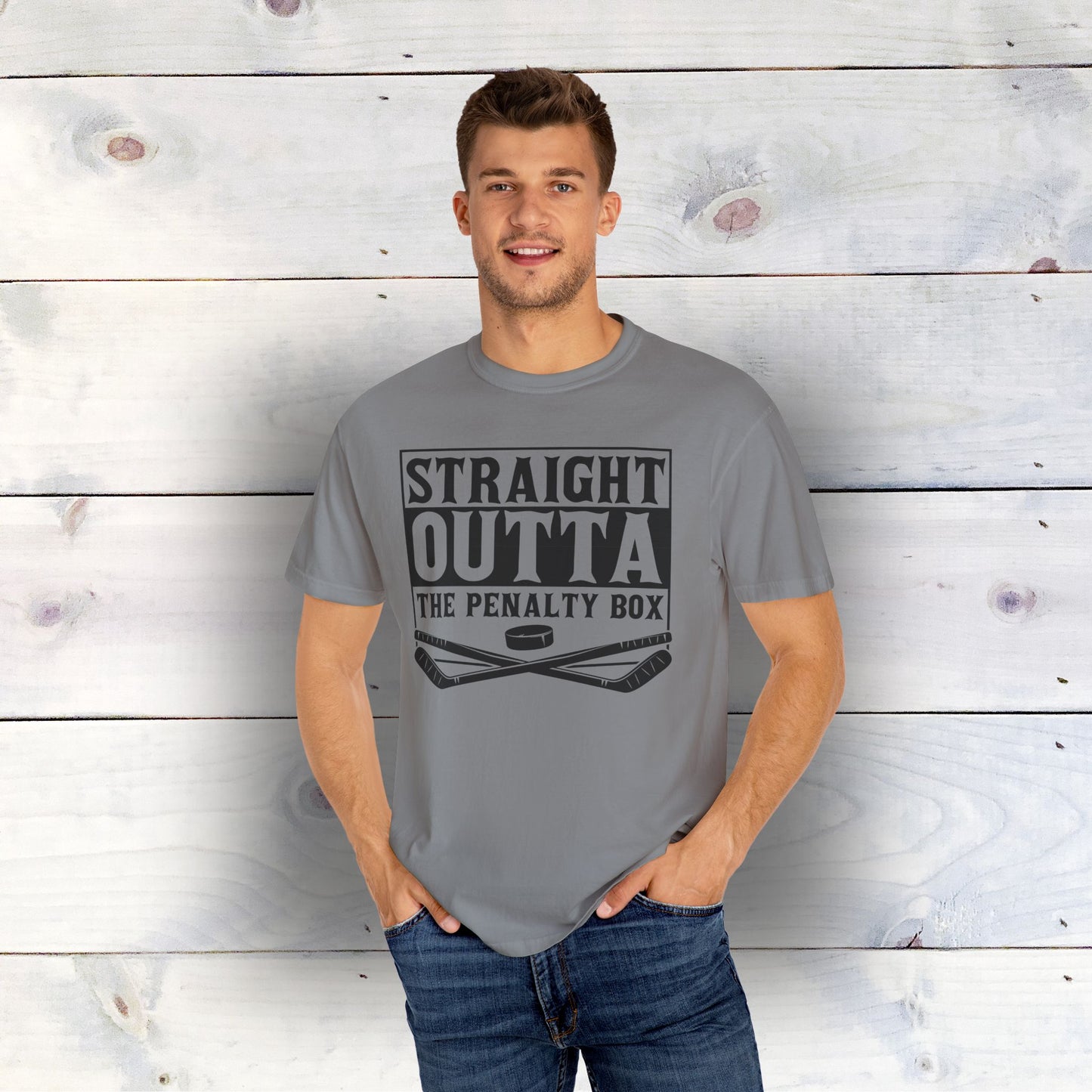 Eco-Friendly Staight Outta the Penalty Box Unisex T-Shirt | 100% US Ring-Spun Cotton