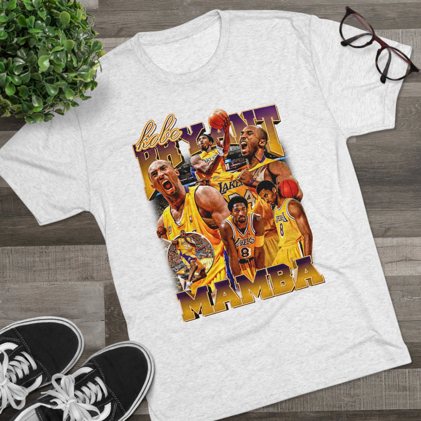 Kobe Bryant Retro Vibes Tri-Blend T-Shirt - Vintage-Inspired Ultra-Soft Basketball Legend Tee