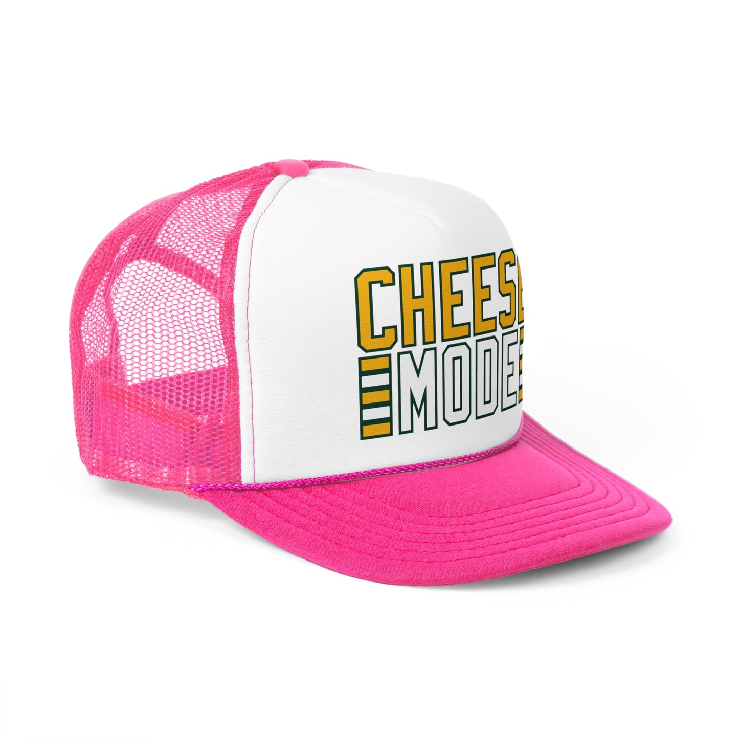 Green Bay 'Cheese Mode' Trucker Hat - Adjustable, Durable Mesh Back Cap