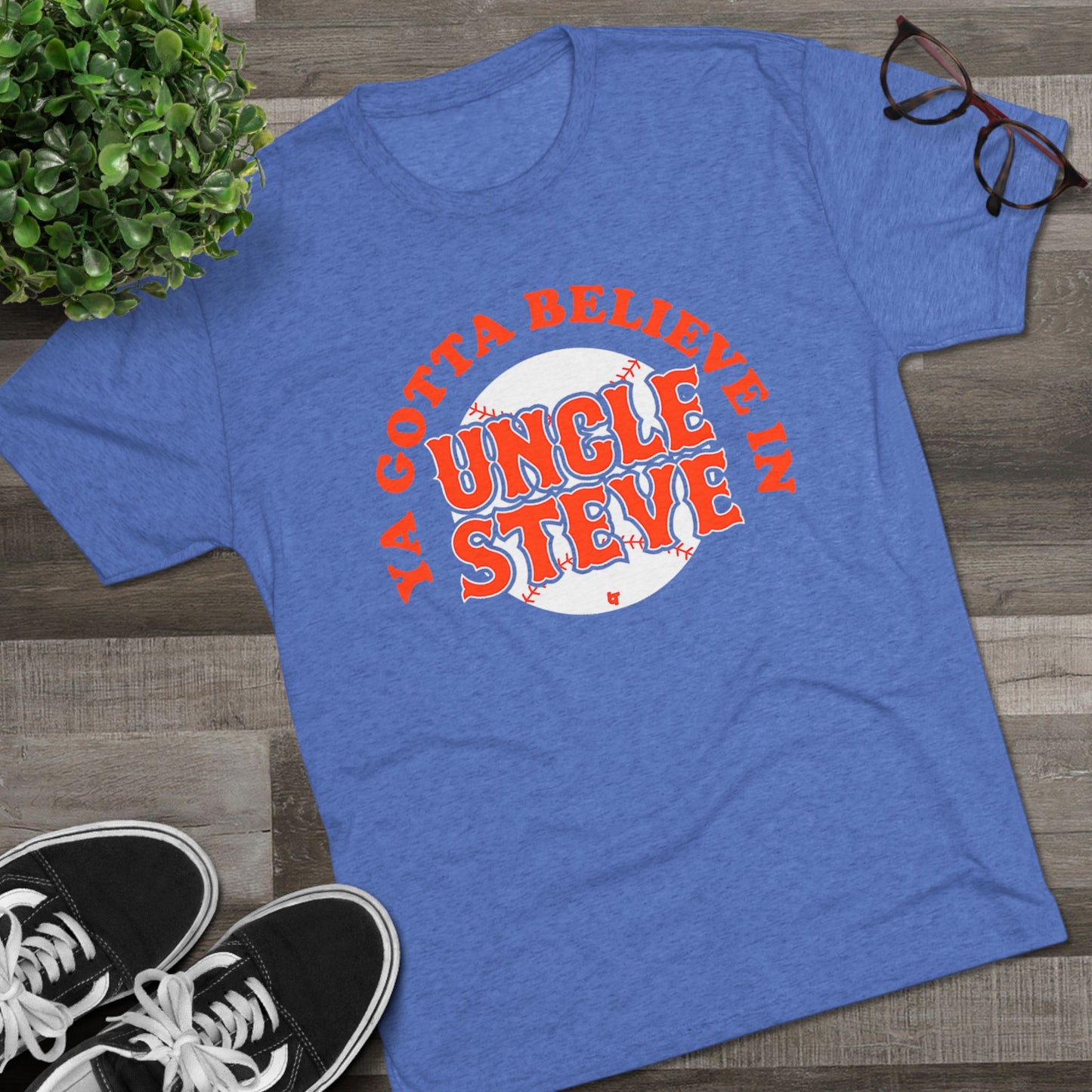 Uncle Steve Tribute T-Shirt - Soft Tri-Blend Fabric - Essential Mets Fan Apparel