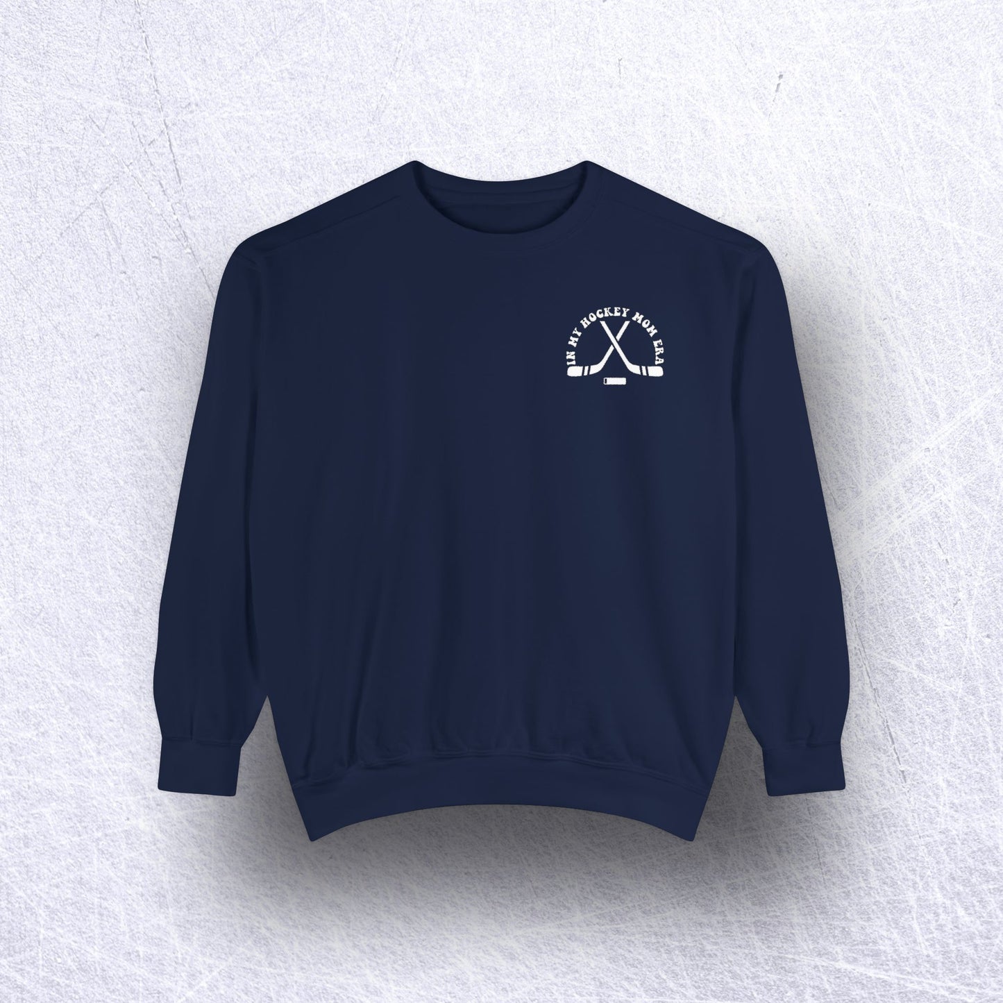 Eco-Friendly Hockey Mom Era Garment-Dyed Sweatshirt - Sustainable Ring-Spun Cotton & Polyester Blend