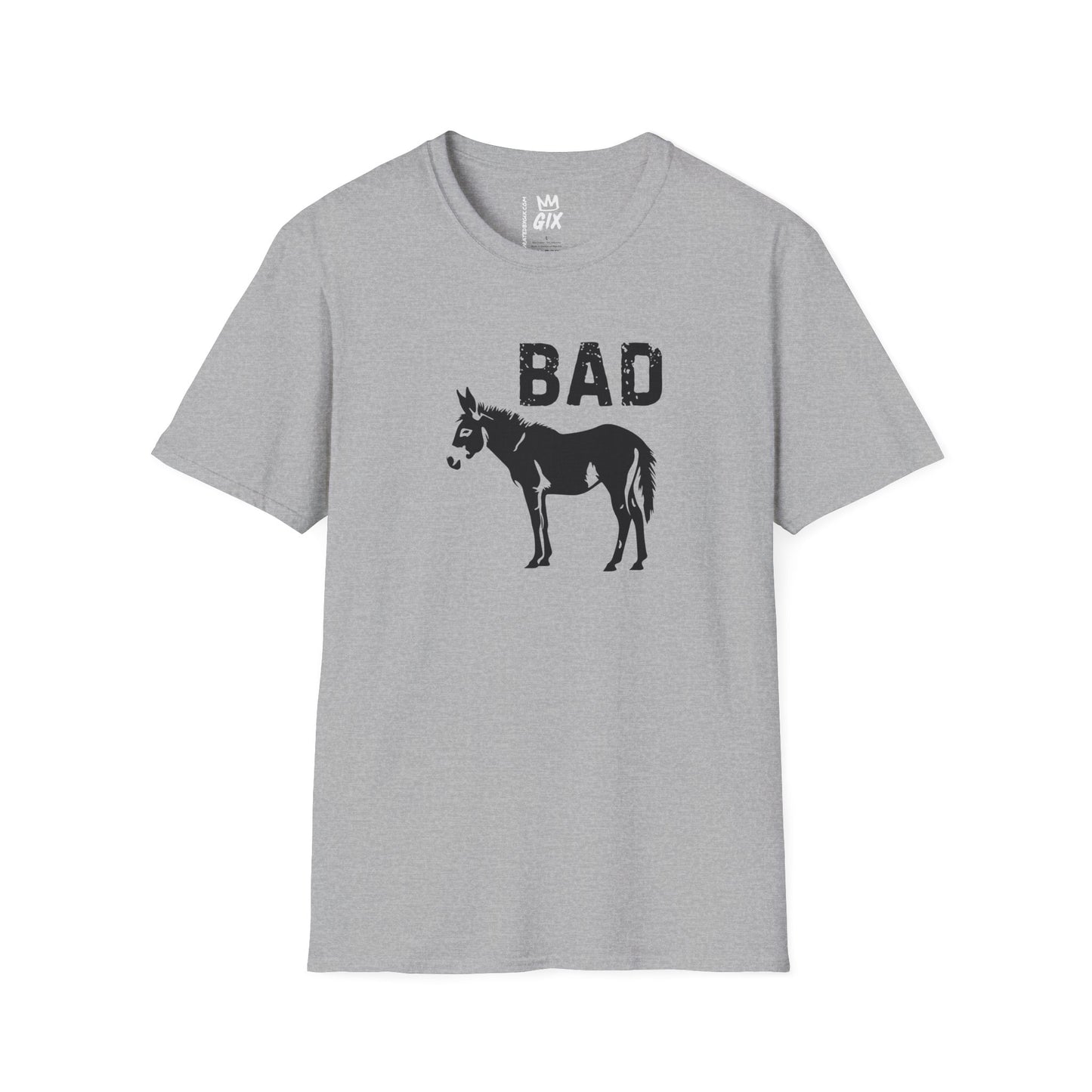 Bad Ass (Donkey) Heather T-Shirt - Ultra-Soft Cotton-Poly Blend, Unisex Classic Fit