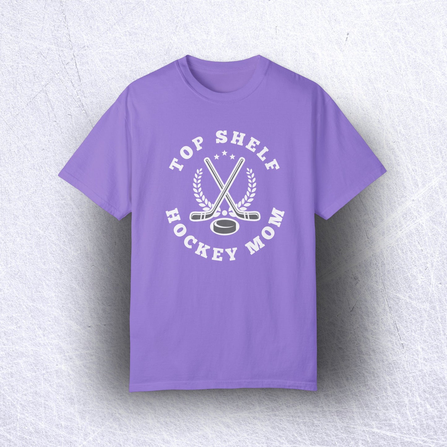 Eco-Friendly Top Shelf Hockey Mom T-Shirt | 100% US Ring-Spun Cotton