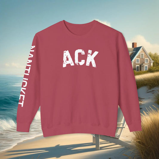 Nantucket Inspired Crewneck Sweatshirt - Soft Ring-Spun Cotton with ACK & Nantucket Design