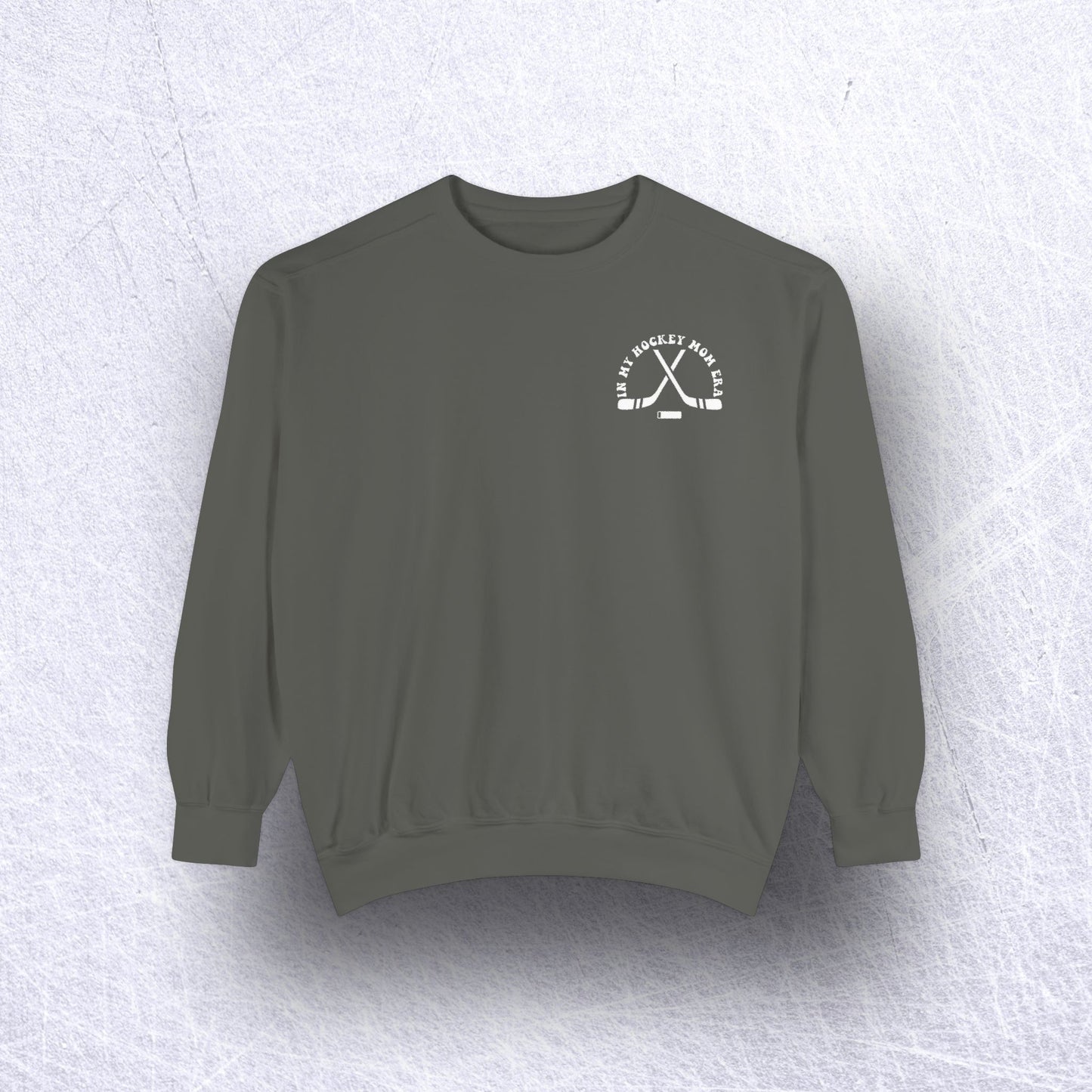 Eco-Friendly Hockey Mom Era Garment-Dyed Sweatshirt - Sustainable Ring-Spun Cotton & Polyester Blend